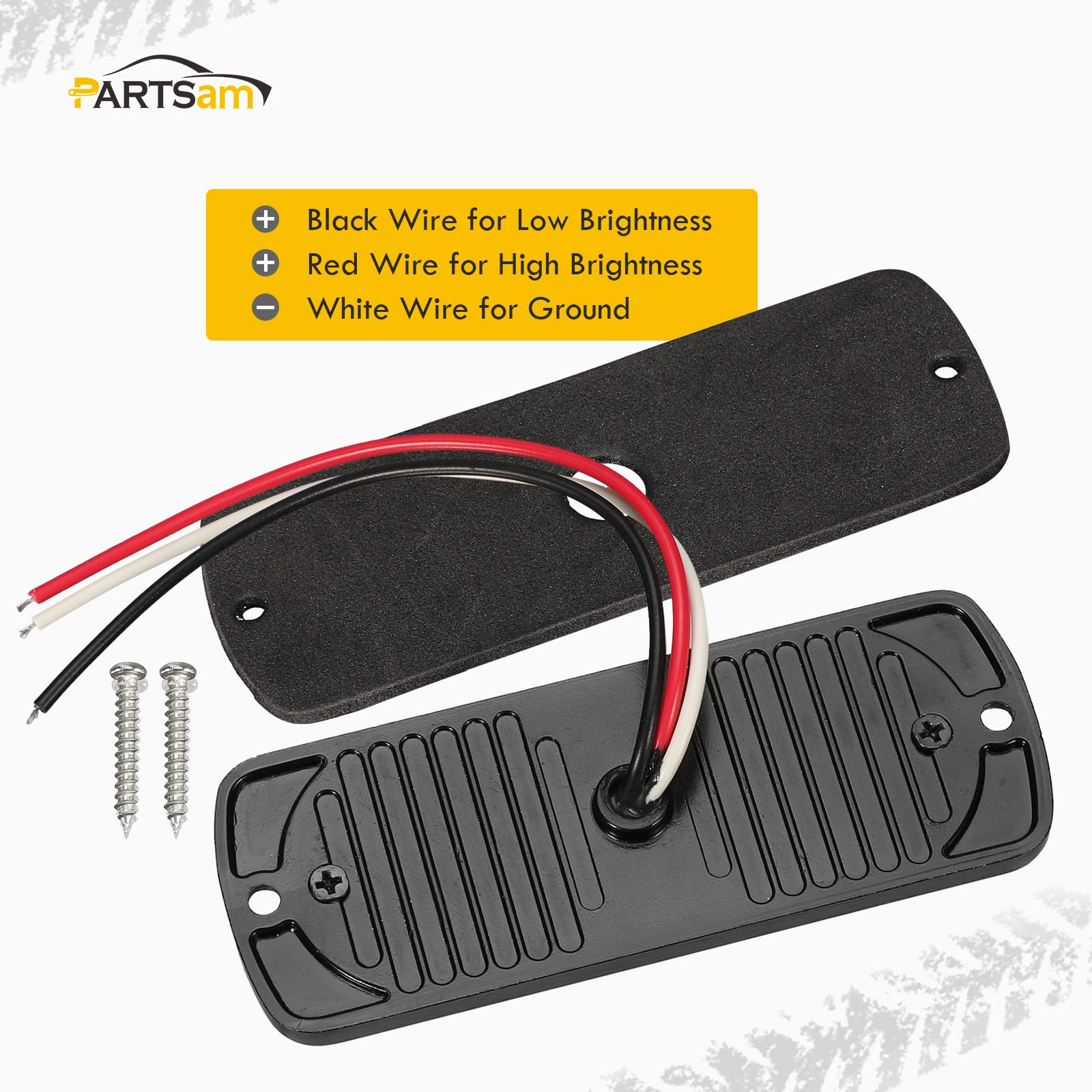 Partsam 2Pcs 4.4" White 24 LED Trailer Side Marker Lights, IP67 Waterproof Aluminum Surface Mount for RV, Truck, Motorcycle