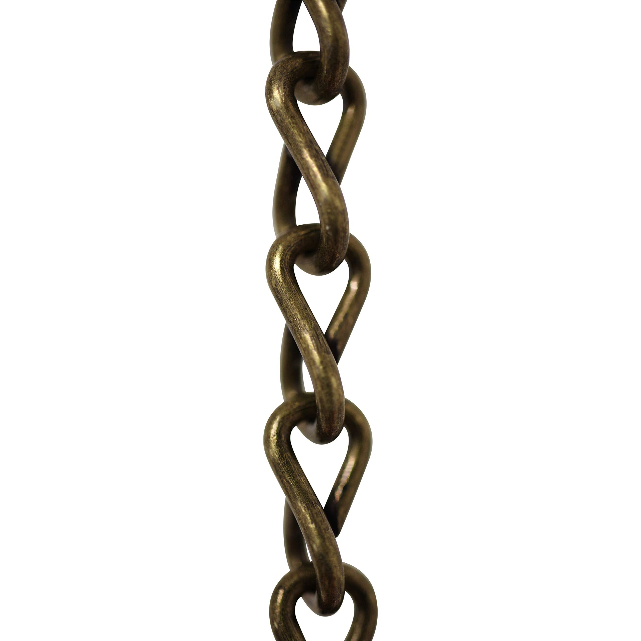 RCH Hardware Steel Basket Chain, Alloy Steel, 3 Feet, Antique Brass, Model CH-S51-16-AB-3