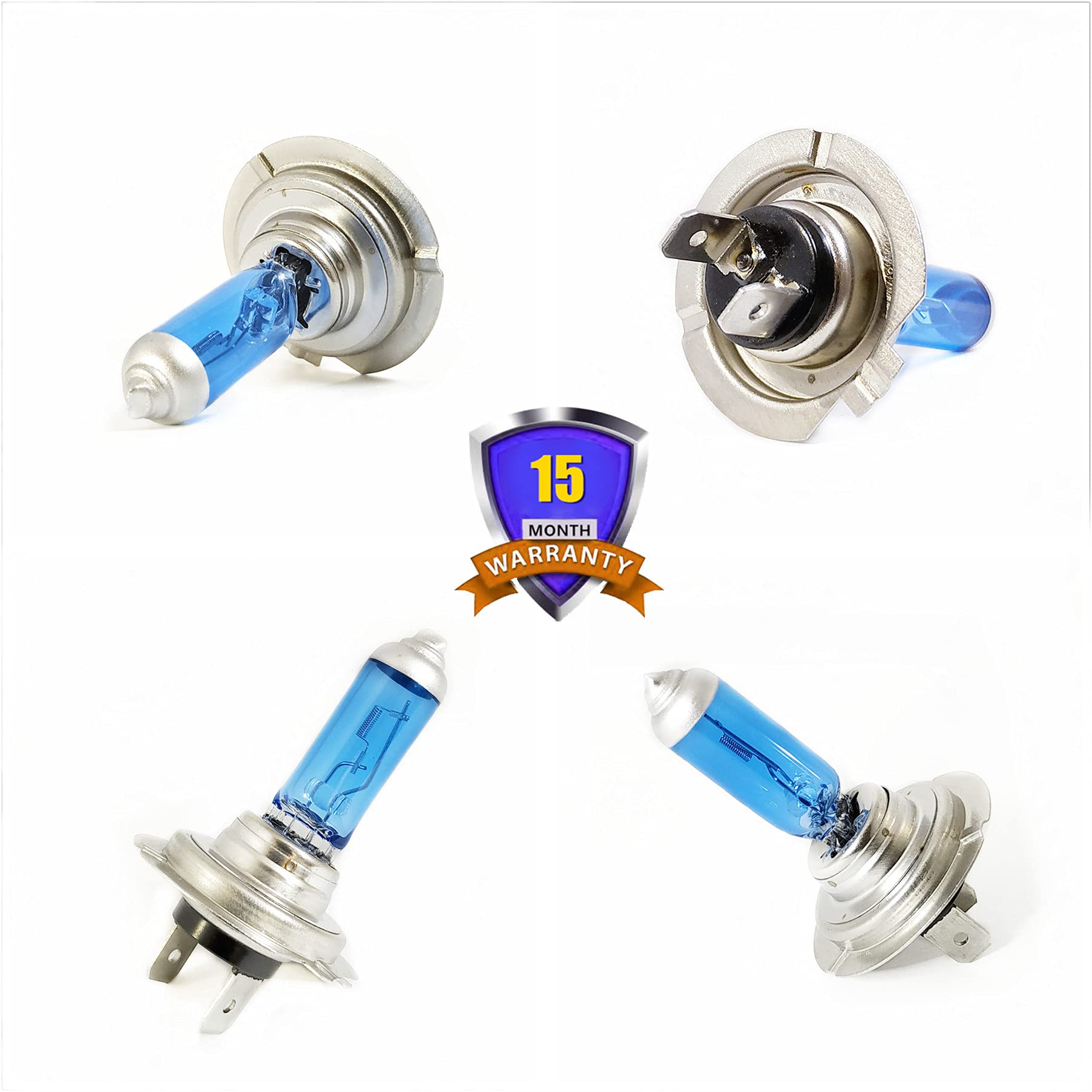 Vexoneye 4 Pack H7 Halogen Headlight Bulb 12V 55W White 5000K Fog Light Bulbs 12972 64210 Super Bright Headlamp