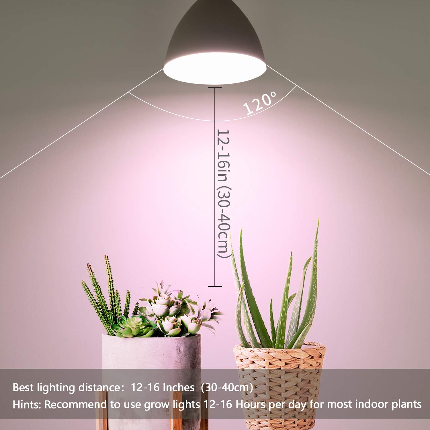 Necgemlex 4 Pack A70/A21 Grow Light Bulb, E26 110V 7W Full Spectrum LED Plant Light Bulb for Indoor Plants, Flowers, Greenhouse,