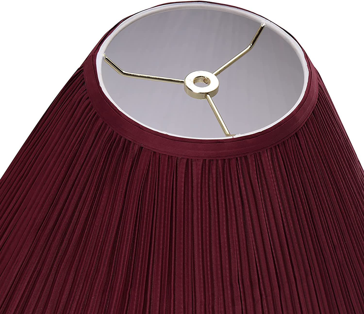 Aspen Creative Hardback Empire Spider Shade, Rich Red Fabric, 6" Top x 16" Bottom x 12" Slant, Model 33194