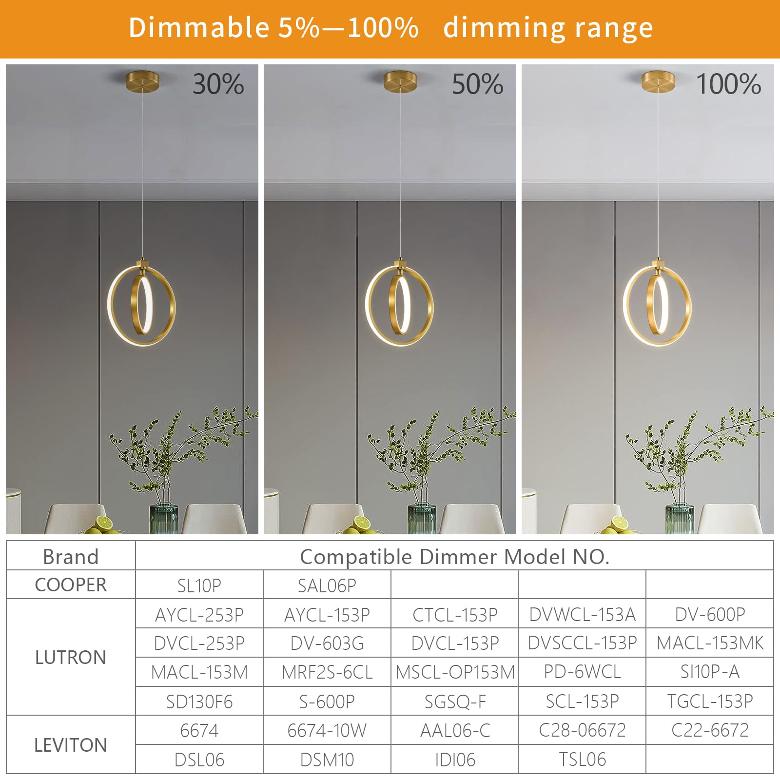 BNHHLZ Modern LED Chandelier, Gold Ring Pendant Light, 4000K Dimmable, Height Adjustable, Round 3-Pack for Dining Room, Kitchen, Bedroom