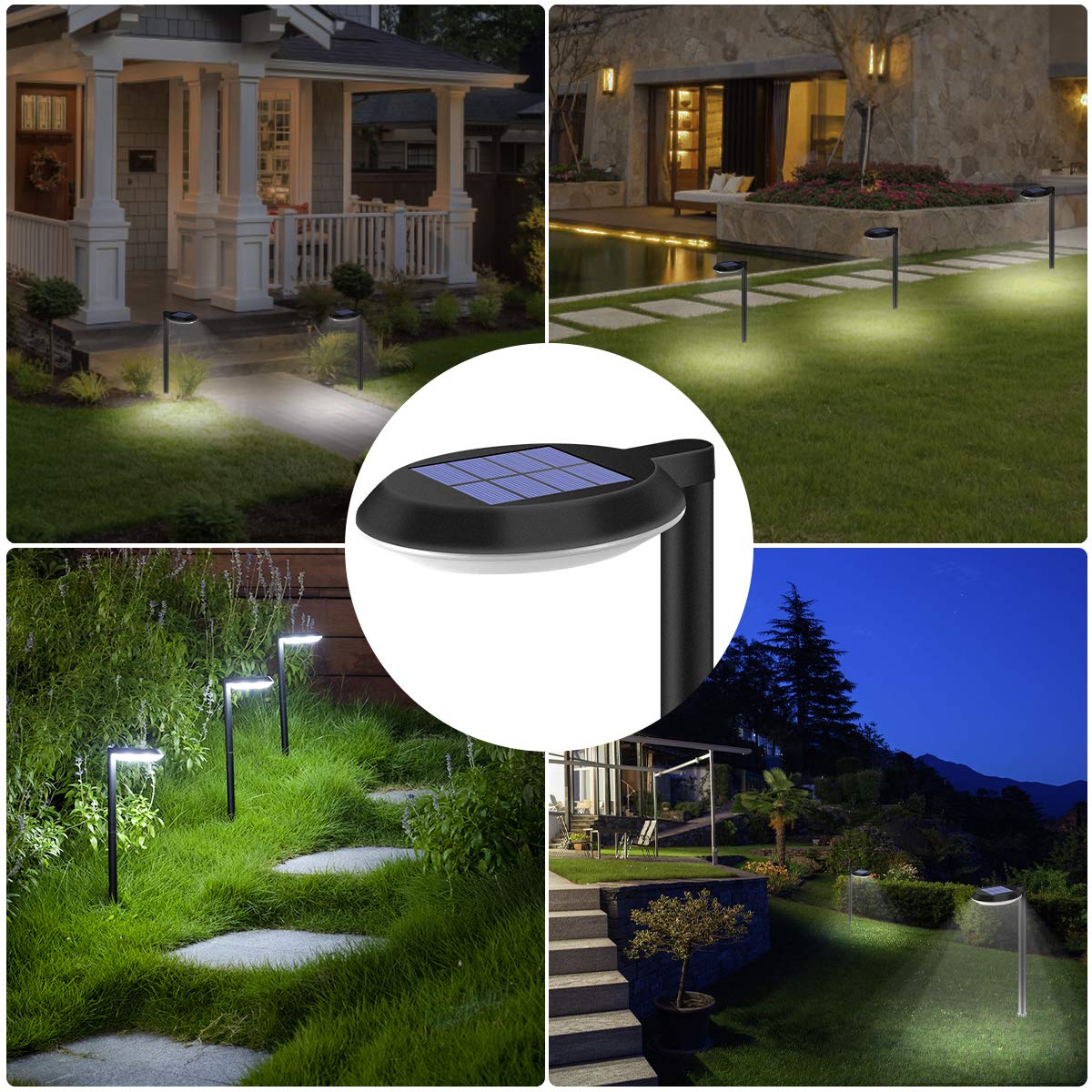 Kinna Outdoor Solar Path Lights Waterproof Landscape Pathway Light With 6 White Leds Garden Lighting Decorative For Patio Drivew