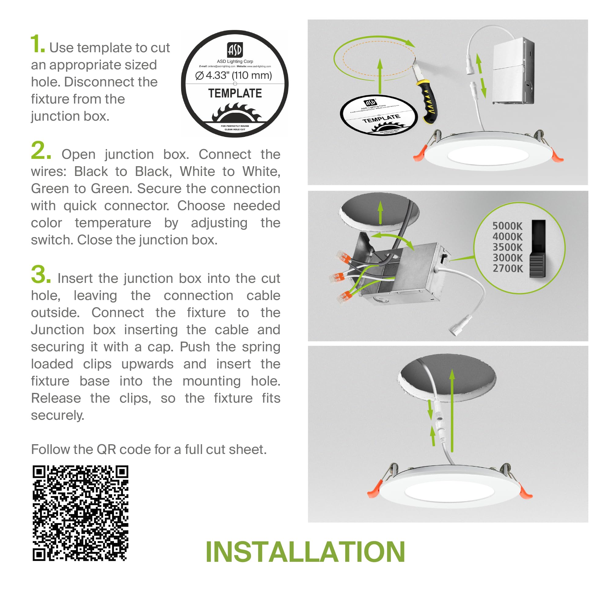 Asd 6 Pack Led Recessed Lighting 4 Inch 12W  5 Cct 2700K-5000K Cri90+  Ic Rated Ultra Thin Dimmable Ceiling Lights With J Box  Canless Wafer Downlight  Round Slim Panel Light  Energy Star Etl  White