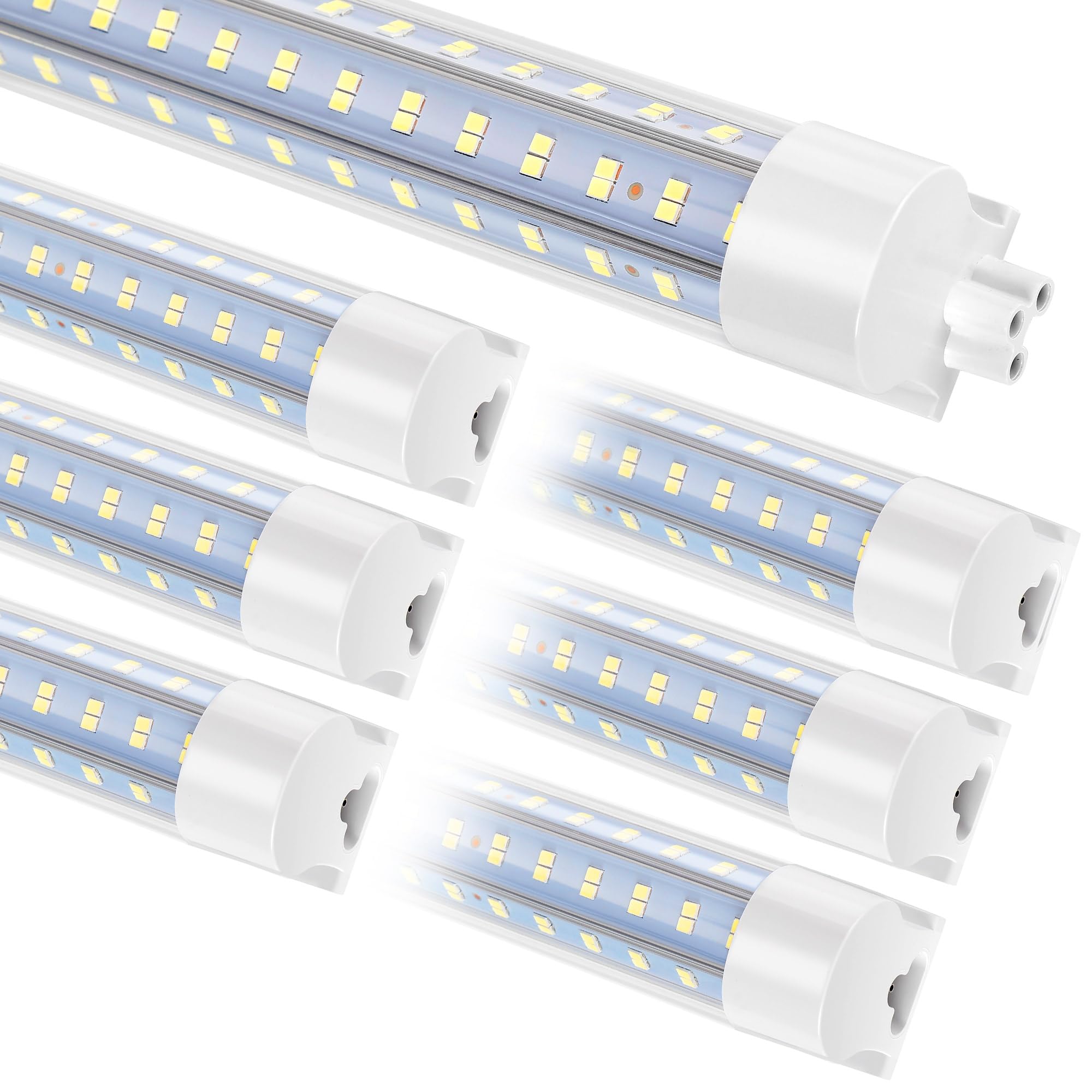 6-Pack 8FT LED Shop Light, 140W Ultra Bright 20,000LM, U-Shaped T8 Integrated Tube Light, 6500K, Linkable, Built-in connector, S