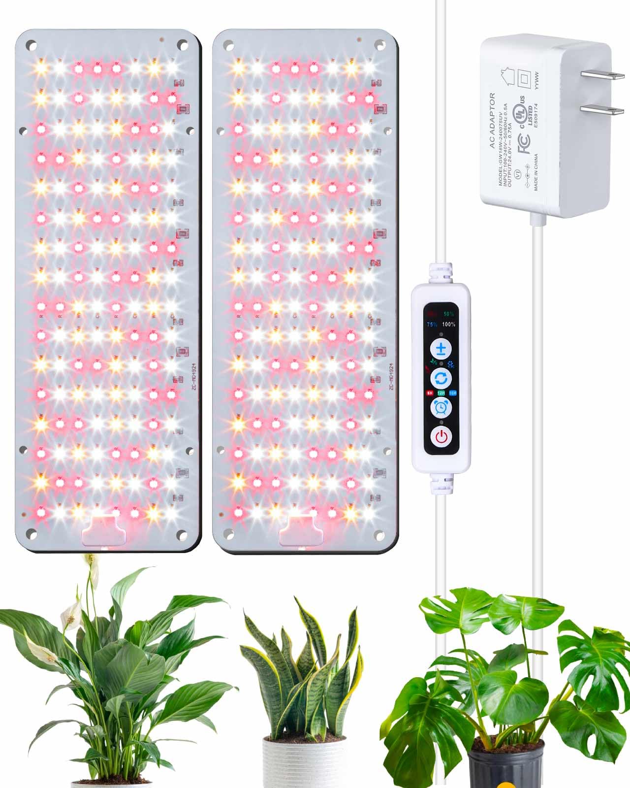 Aplant Led Grow Lights, Dimmable Plant Lights For Indoor Growing In Winter Full Spectrum, Ultra Thin Plant Grow Lights With 6/12/16H Timer, 3 Spectral Modes Grow Light Panel For Gardening, Houseplants