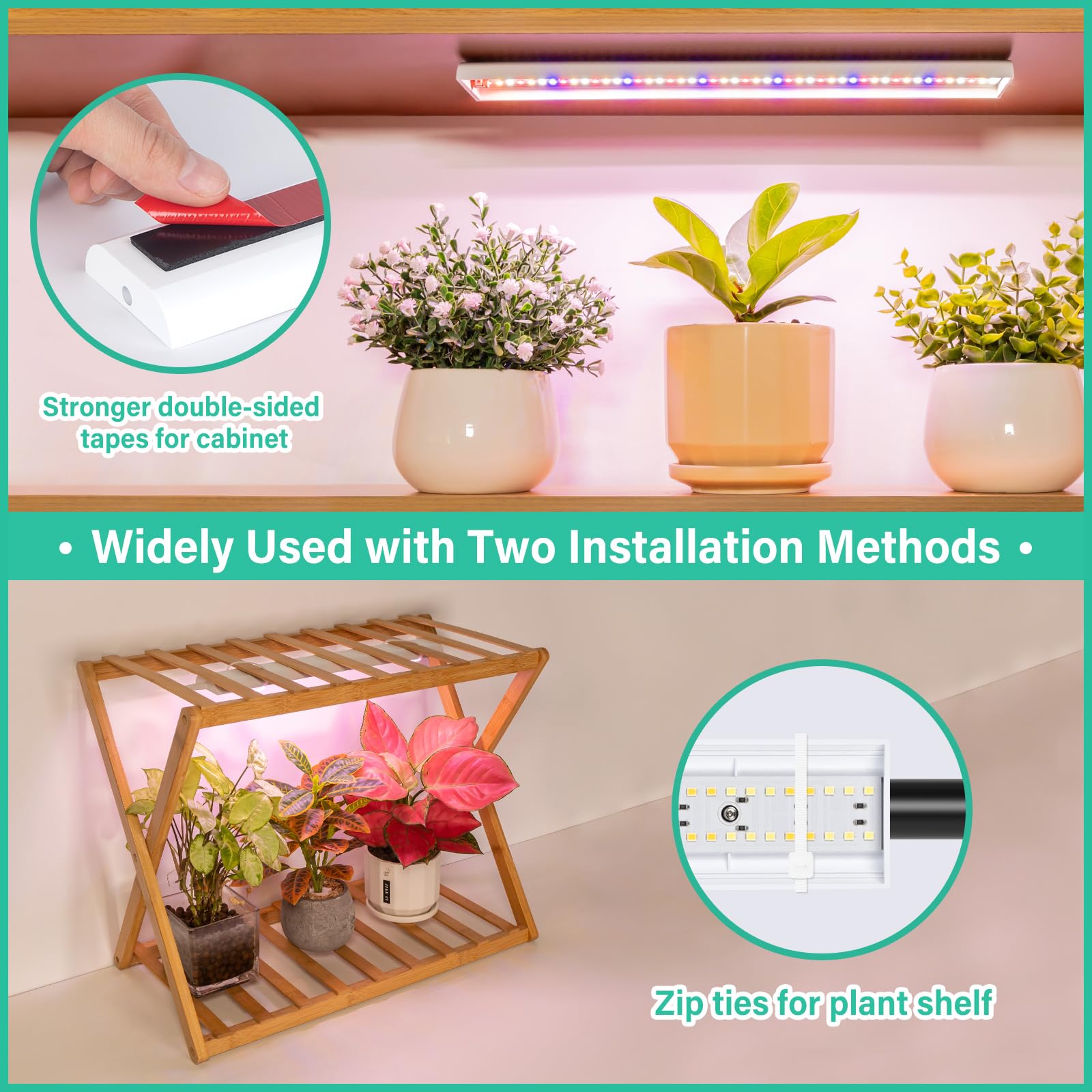 Foxgarden® Grow Light Strip - Full Spectrum 96 Led Indoor Plant Lamp With Auto Timer, 4 Dimmable Brightness, Multi-Colored Plastic, Model 30701