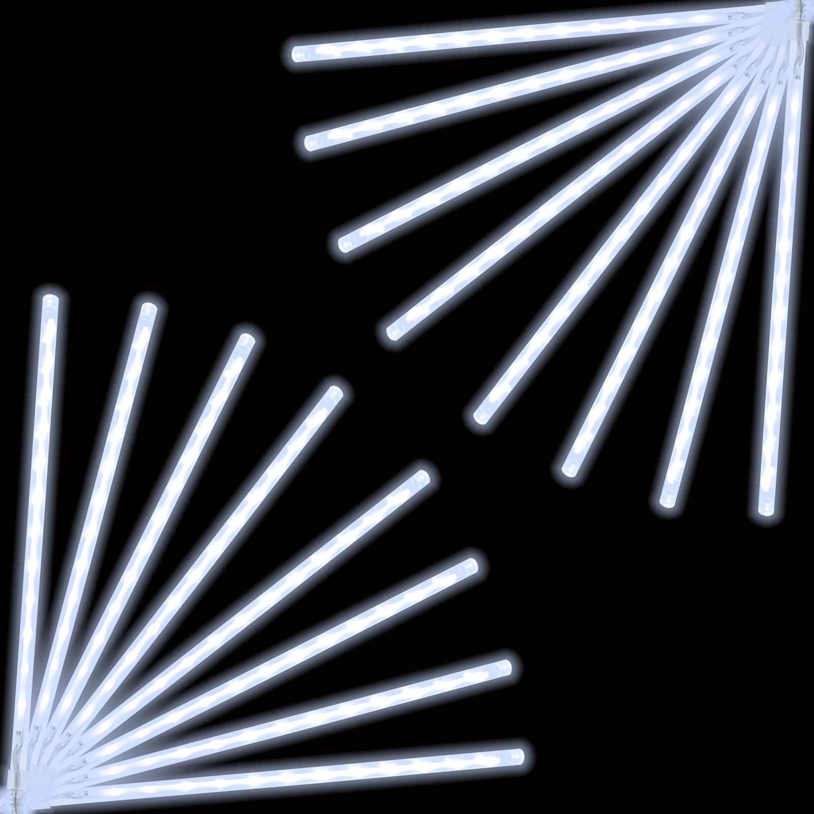 EXF 2-Pack Meteor Shower Lights Outdoor, 384LED Cool White, 30cm Tubes, Indoor/Outdoor, Model MLS-D5V3.6WUT-O
