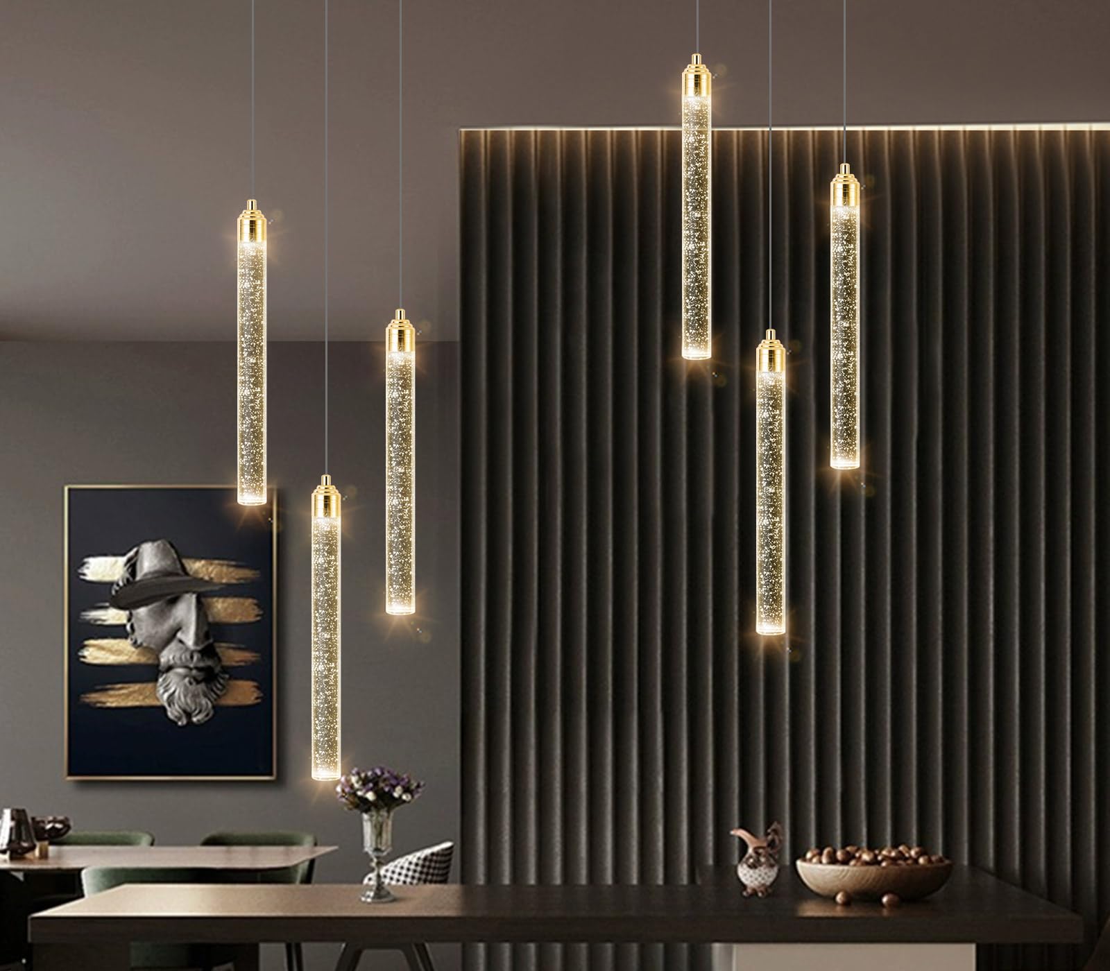 Pendant Lights Kitchen Island Mini Chandelier Gold Pendant Light Crystal Light Fixtures Adjustable Hanging Ceiling Hanging Light