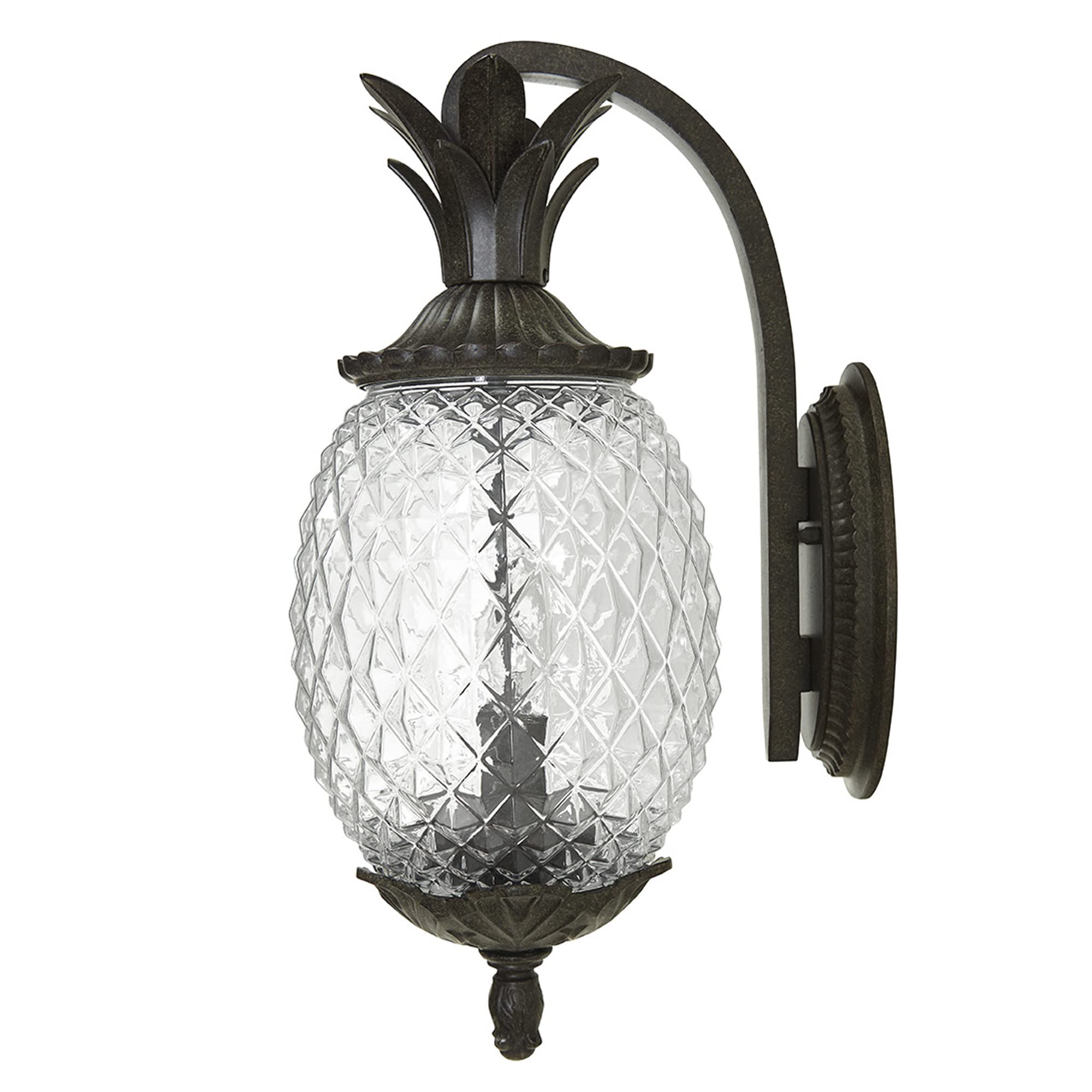Acclaim Lighting | 7502Bc | Lanai Collection | Large Outdoor Wall Mounted Pineapple Dimmable Lantern | Durable Anti-Rust Cast Al
