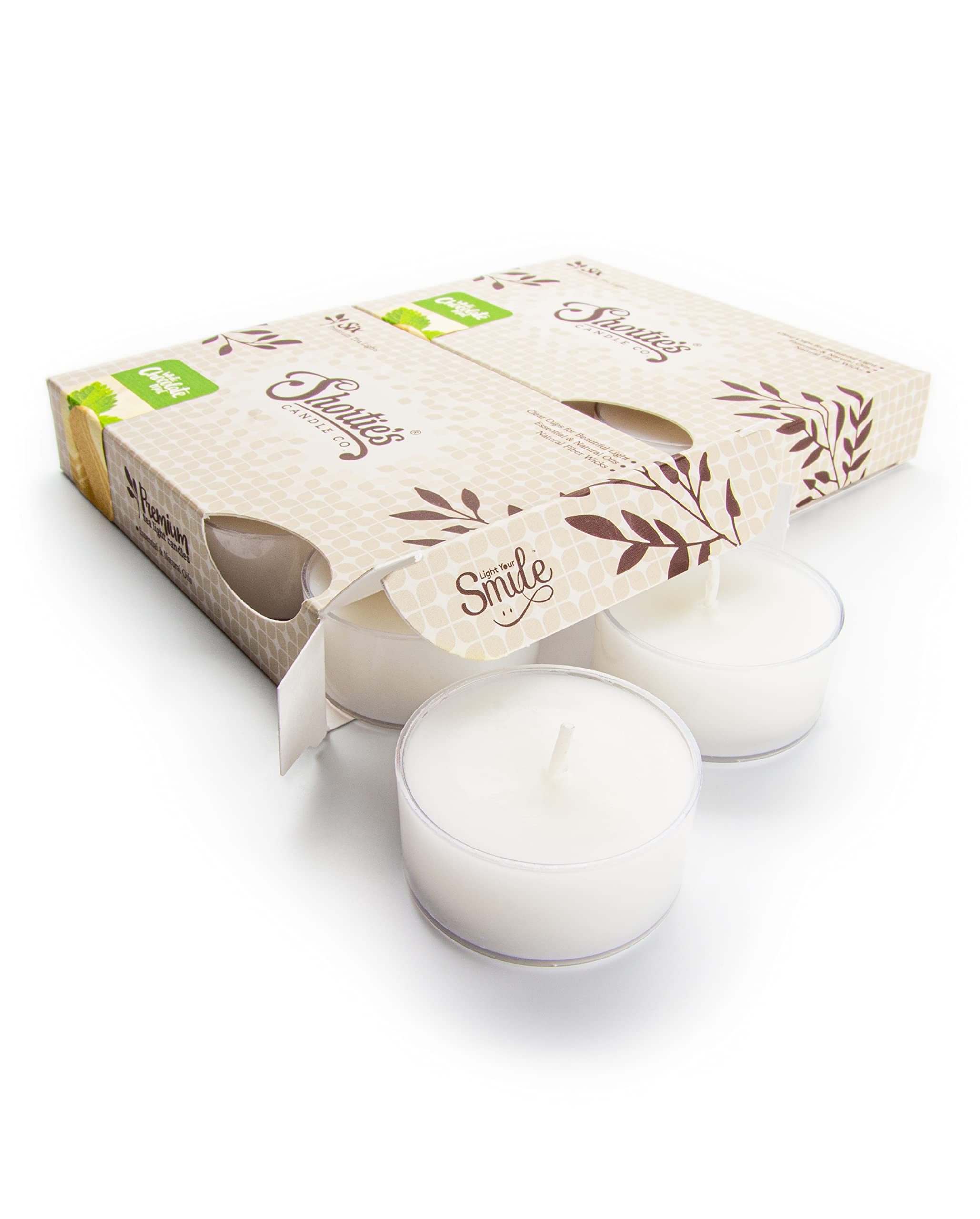 White Chocolate Mint Enhanced Tealight Candles Multi Pack - Highly Scented with Essential Oils - 12 White Tea Lights - Beautiful Candlelight - Made in The USA - Bakery & Food Collection