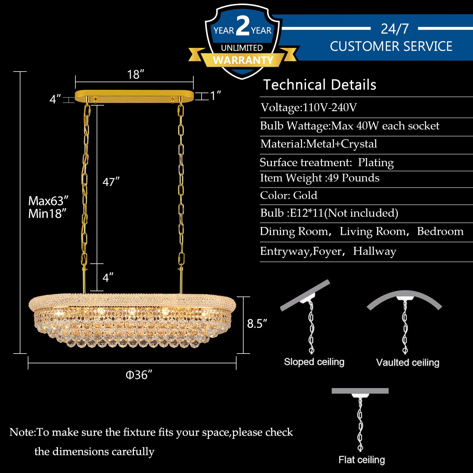Crystal Chandeliers For Dining Room Light Fixtures Over Table  Modern Crystal Chandeliers For Kitchen Lsland  11 Lights Empire Style Gold stylish Lighting Fixtures For Living Room Bar L34.5 Inch