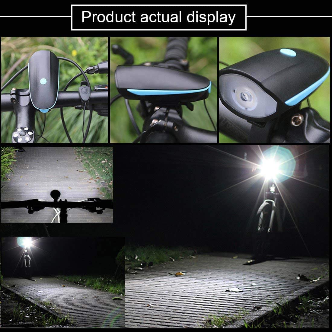 Techista 2-in-1 Rechargeable - Cycle Light (3 Modes) Cycle Light and Horn/Cycle Lights Rechargeable Waterproof (140 dB) Cycle Li