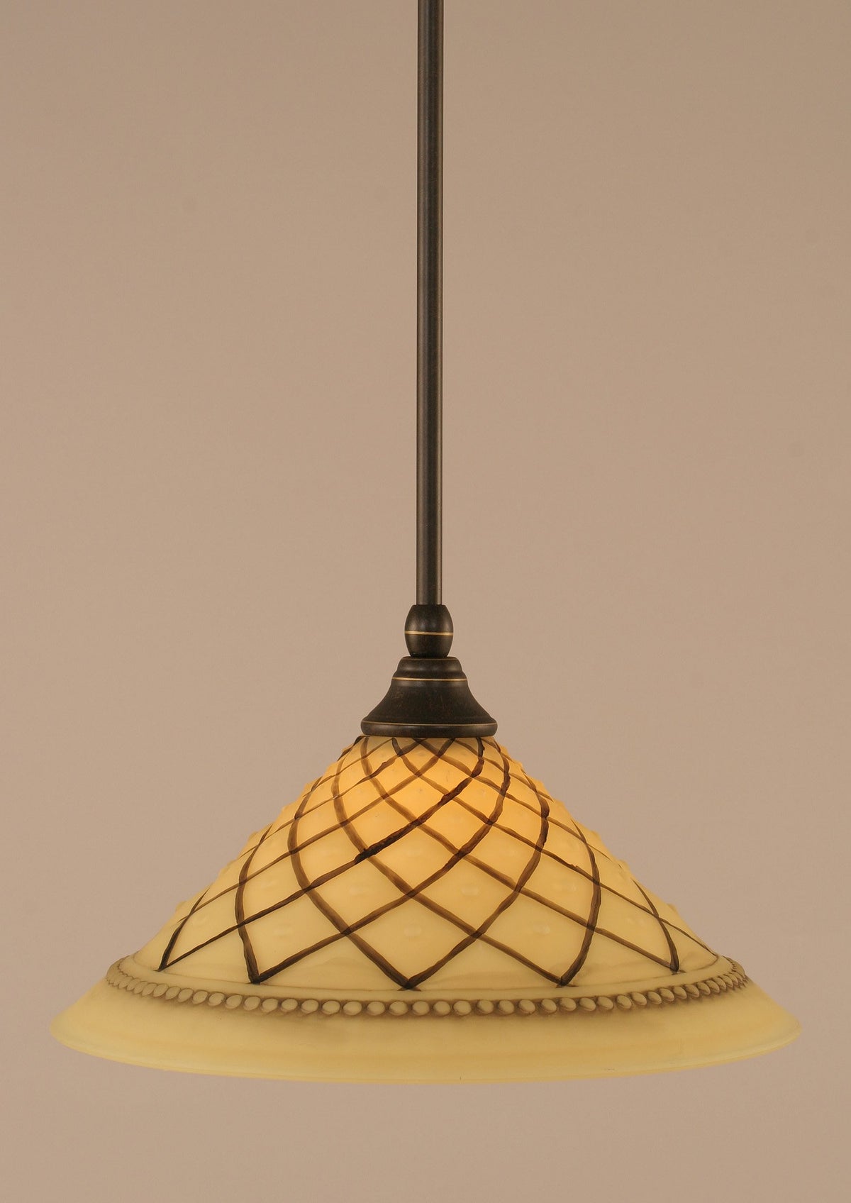 Toltec Lighting 23-Dg-7182 Stem Mini Pendant With Hang Straight Swivel With 12&quot; Chocolate Icing Glass, Dark Granite Finish