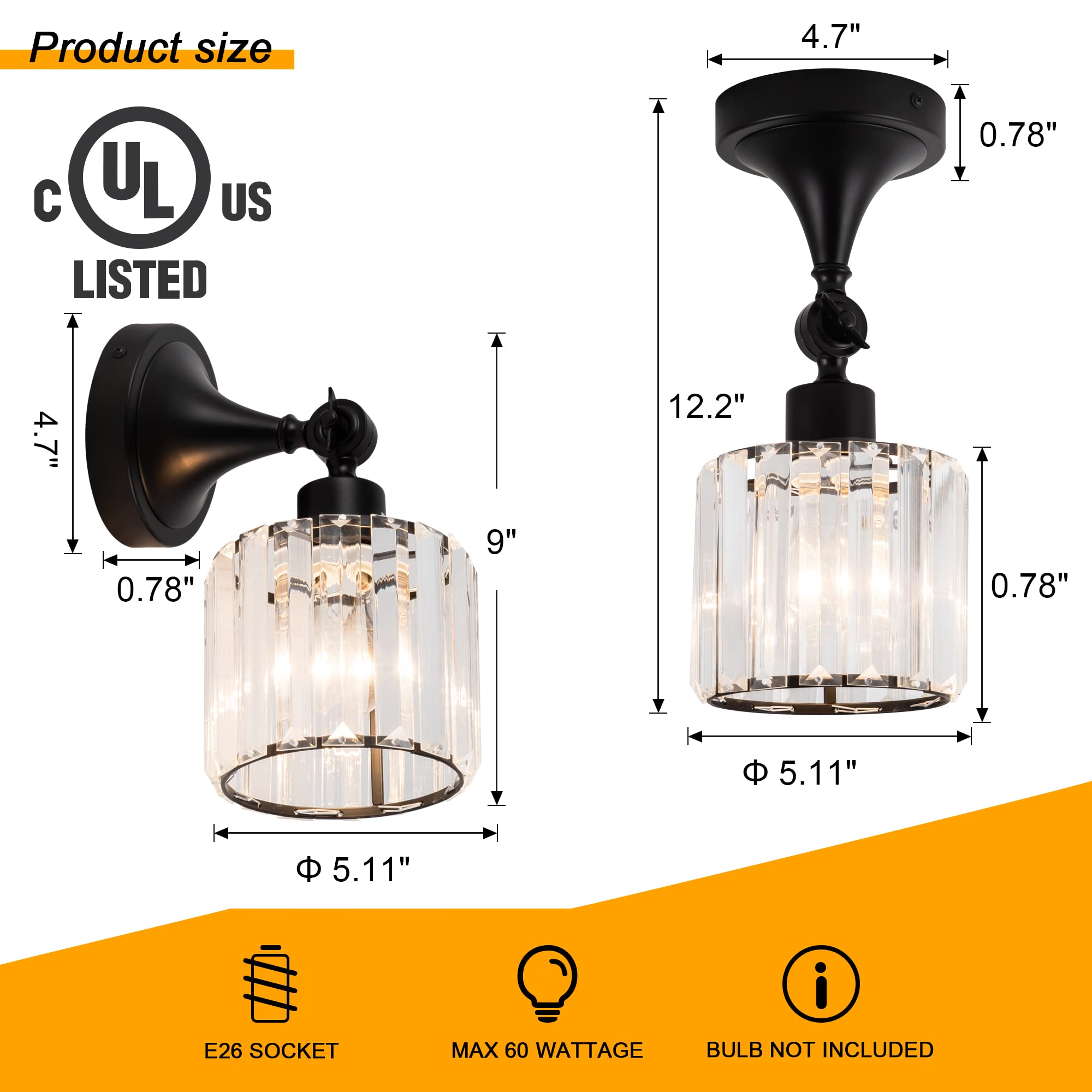 Edzemuwa Flush Mount Ceiling Light Fixture Modern Black Entryway Light Fixtures Farmhouse Lighting For Porch Hallway Kitchen Bedroom