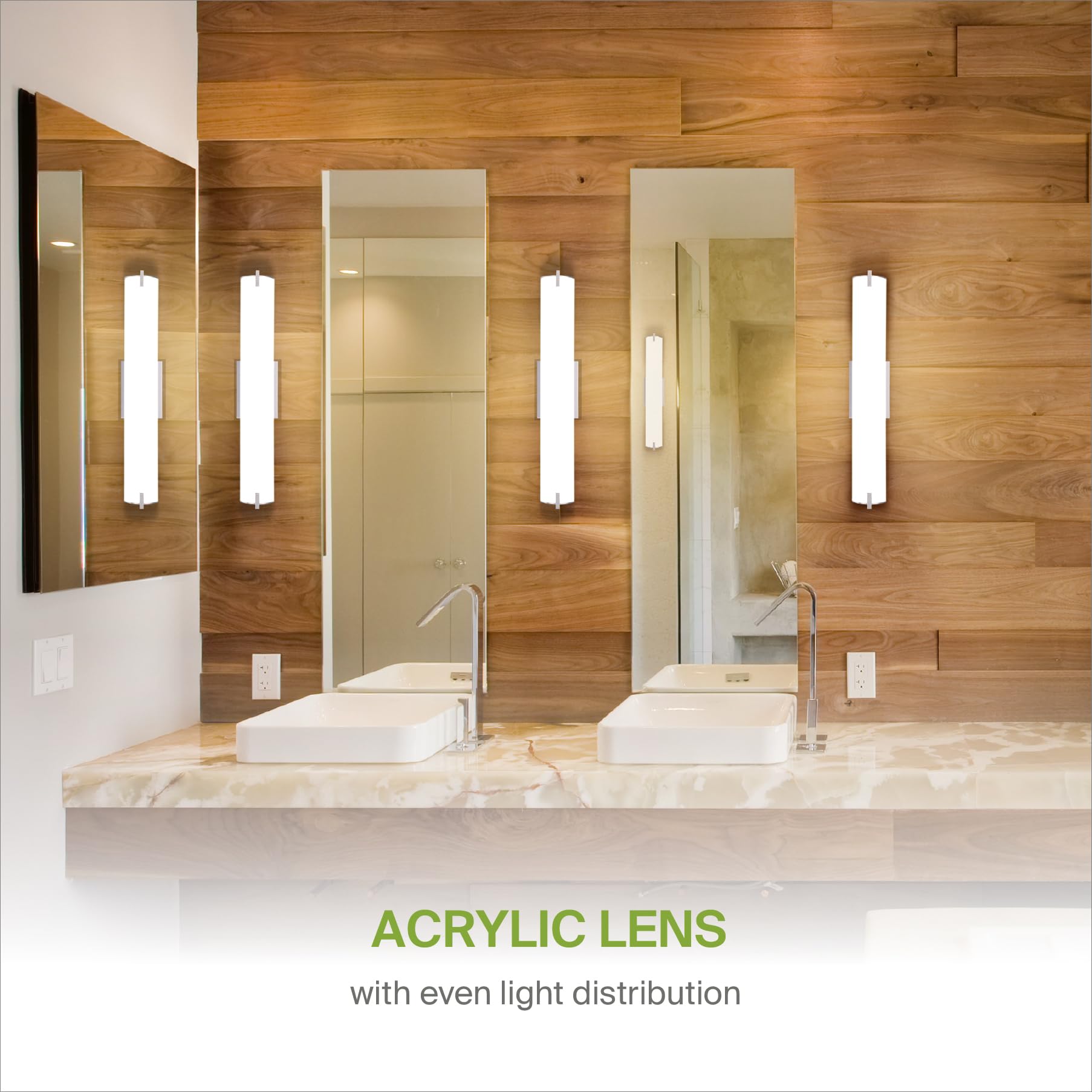 Asd Led 24  Vanity Wall Mount Light Fixture  Linear Bathroom Lighting Bar | 3Cct  Dimmable  Energy Star  Etl Listed | 25W 1950Lm 3000-5000K 120V | Long Tube Bath Sconce Over Mirror | Nickel  4 Pack