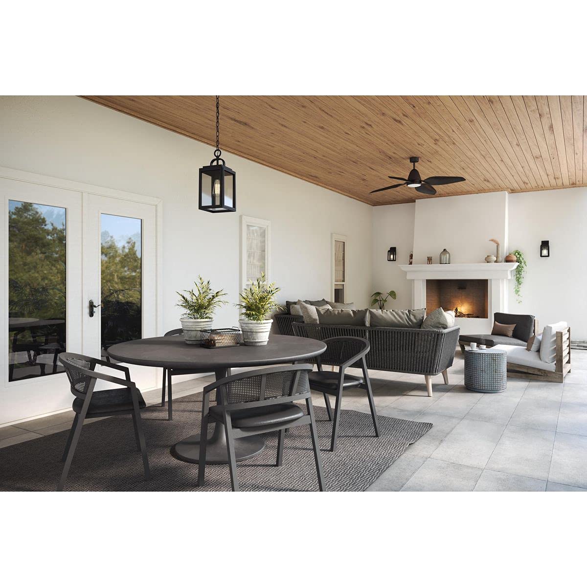 Progress Lighting Grandbury 1-Light Outdoor Wall Lantern, Textured Black, 11.88x5.5x6.5, Plastic, Model P560174-031