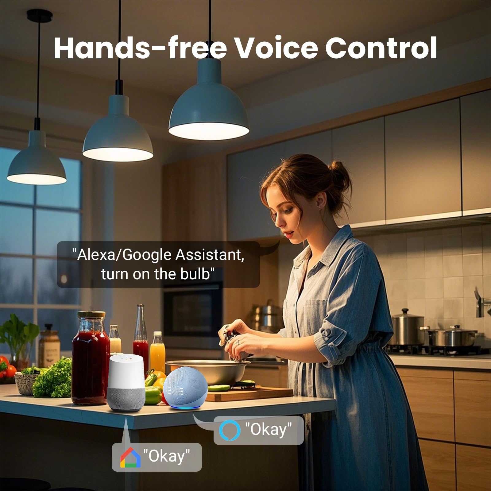 Volivo Smart Light Bulbs, Color Changing Led Bulb, Compatible With Alexa And Google Assistant, Wifi & Bluetooth Smart Bulbs, Mus