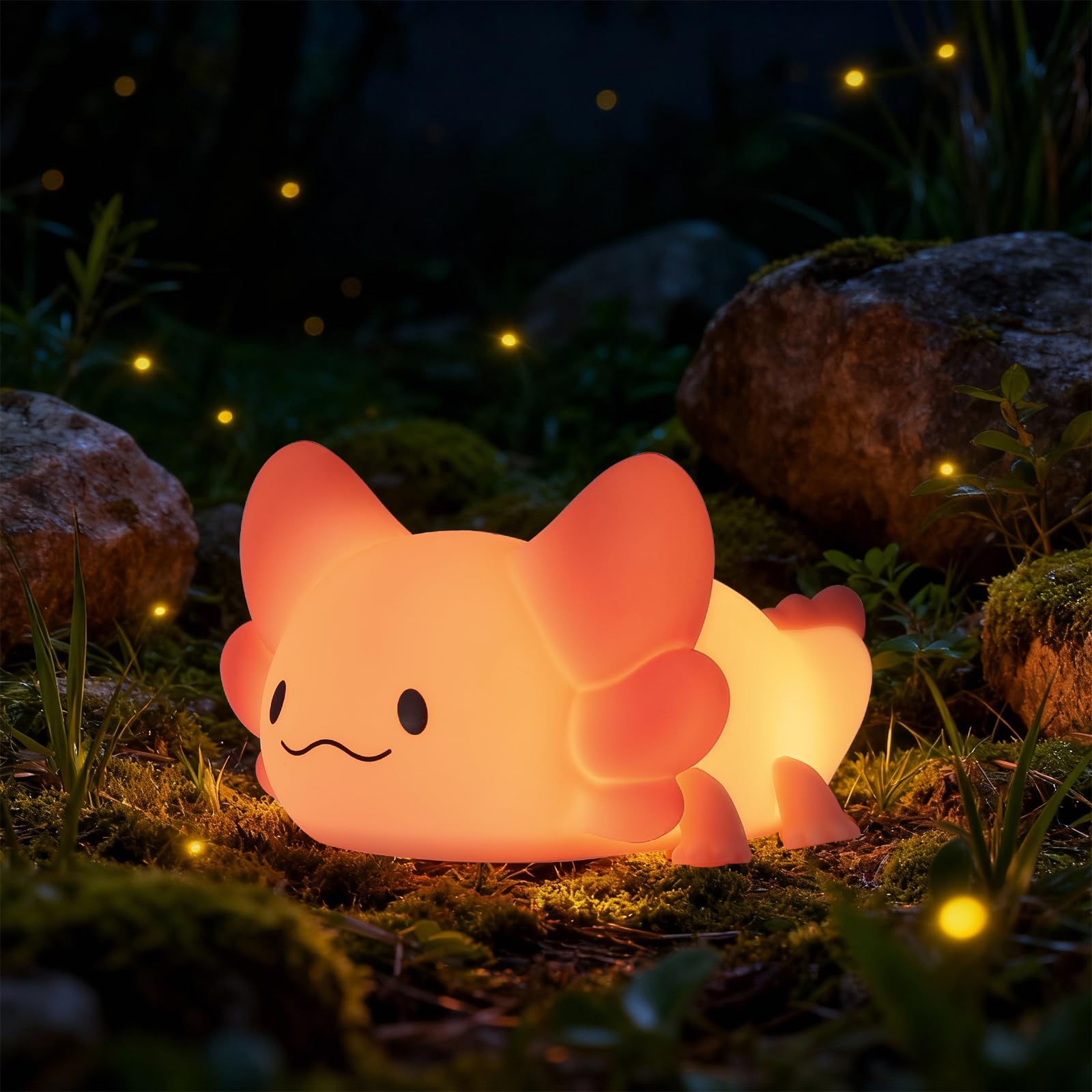 ZKLiLi Axolotl Kids Night Light,Squishy Cute Lamp Dimmable Childrens Night Light Gifts for Baby with Timer & 16 Colors,Rechargea