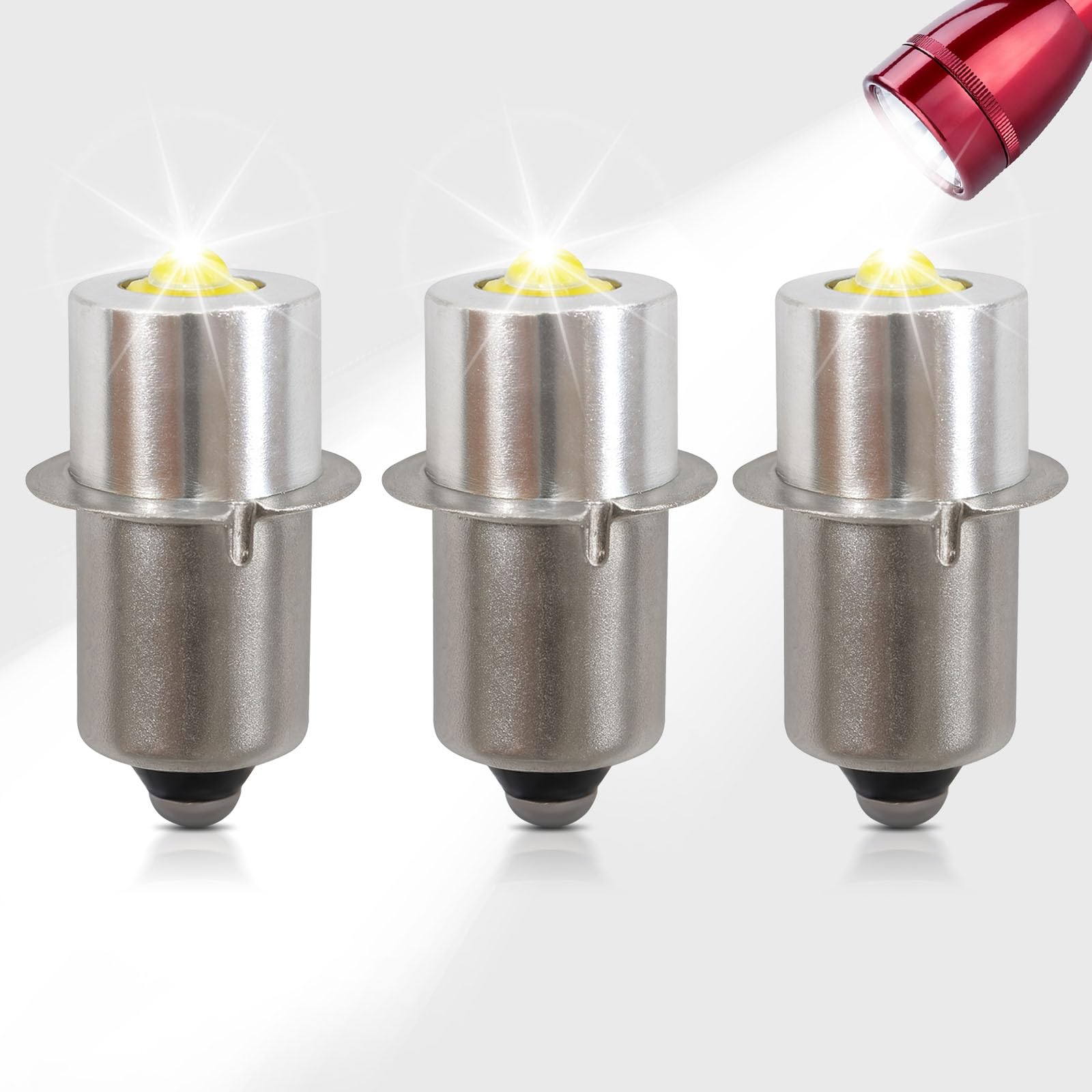 Swess LED Conversion Kit for Maglite LED Bulb 3-16 Cell C/D, 3W DC 4-24V Up to 250 Lumens, Flashlight Bulbs for Maglite Replacem