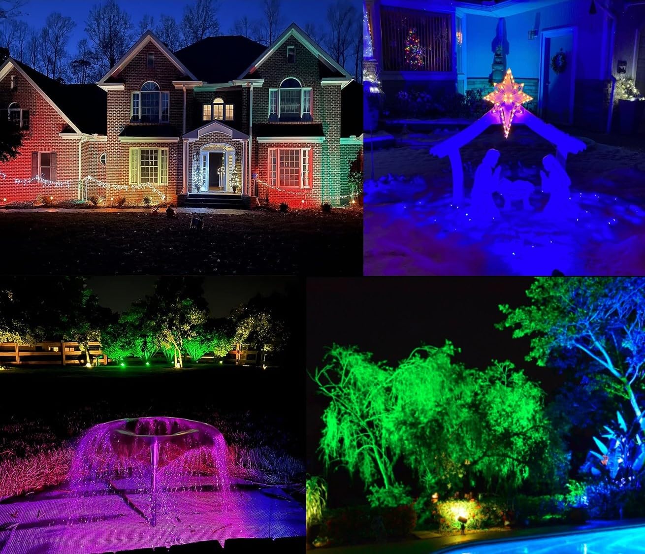 TOVEENEN Color LED Outdoor Landscape Spotlight - Waterproof 10W Remote Light, Black, Model BG10D