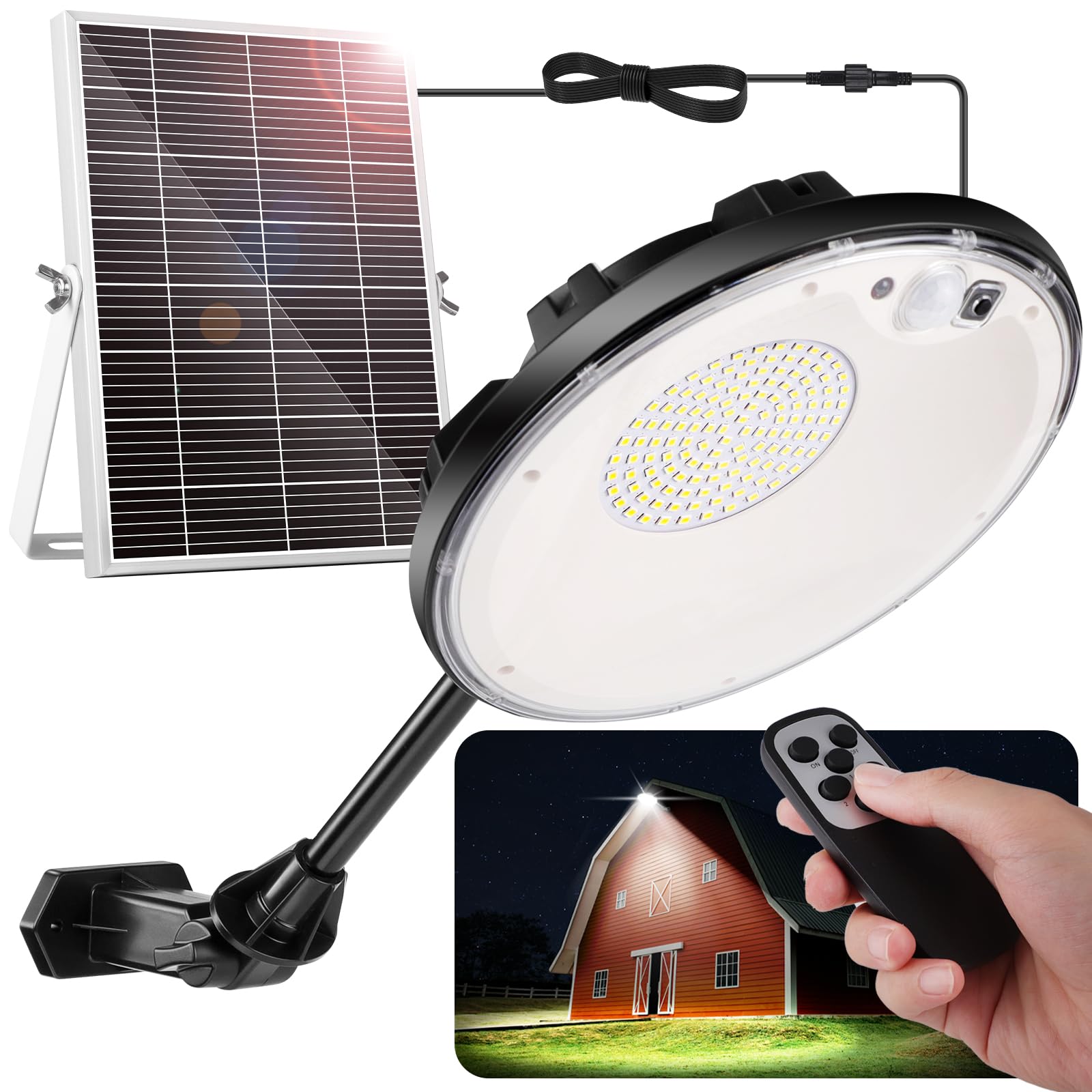 Ropelux 3500Lm Solar Lights Outdoor/Indoor, Motion Sensor, 4 Modes, Waterproof Barn Light