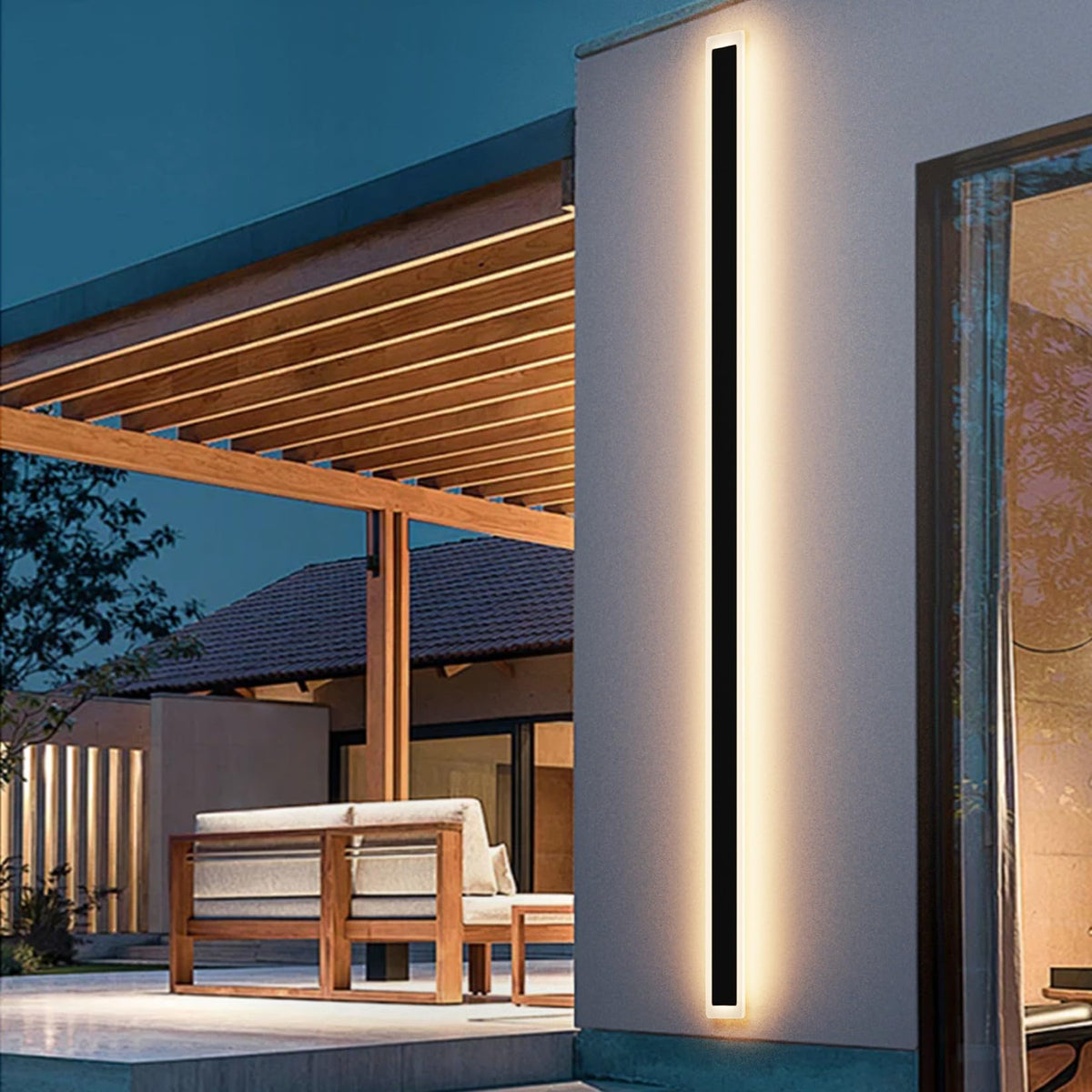 Aipsun Outdoor Wall Sconces 39.4in LED Modern Porch Patio Wall Light ...