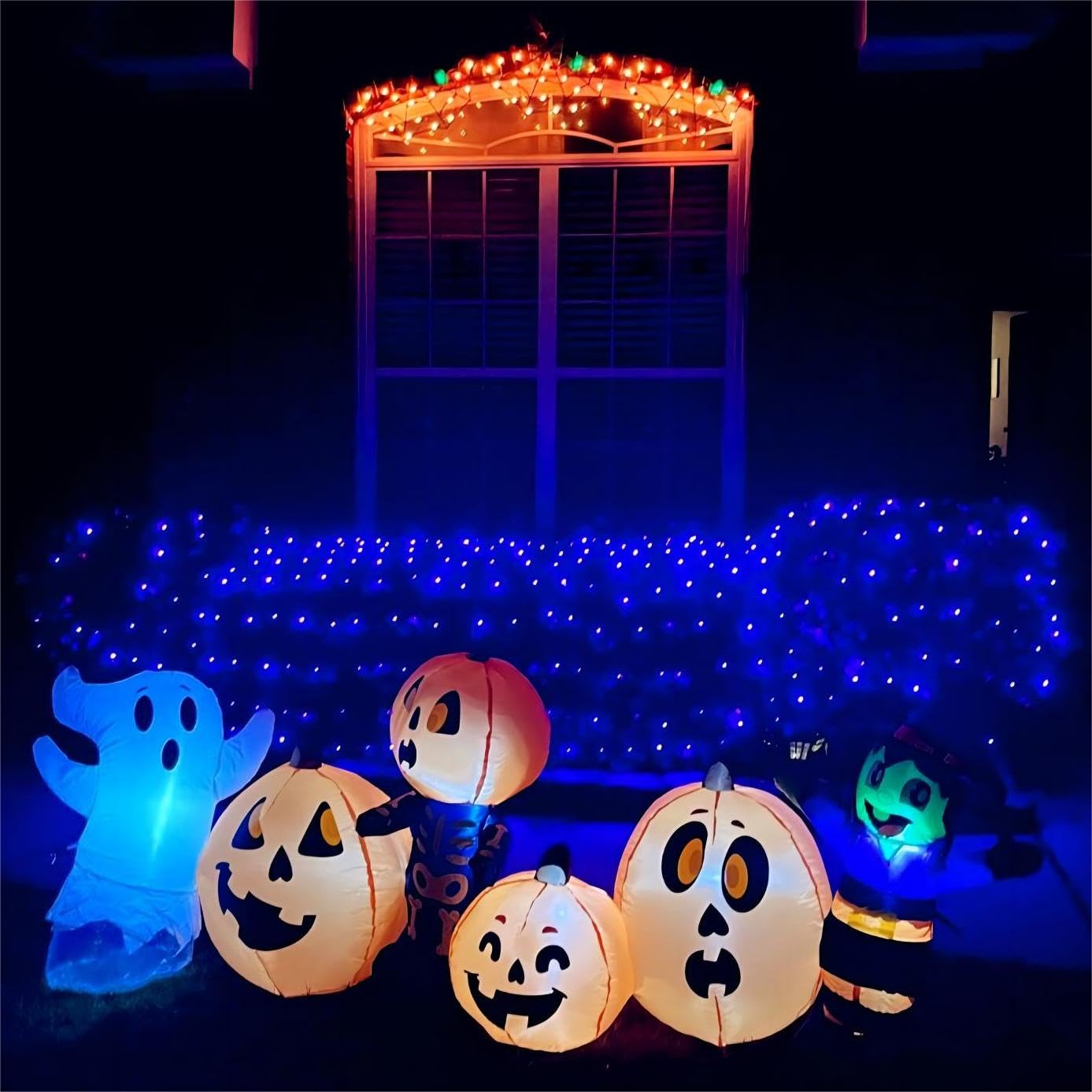 Yeguo 165Ft 500 Led Blue Christmas Lights Outdoor Waterproof  Green Wire String Lights Indoor  8 Modes Twinkle Tree Lights Plug In With Memory Timer For Holiday Festival Xmas