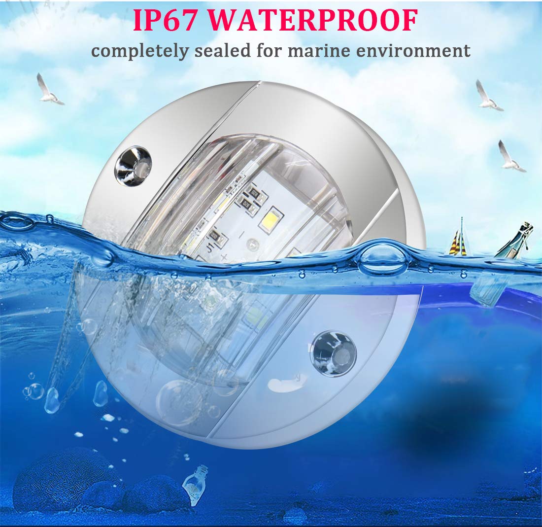 Boaton Boat Led Night Fishing Lights, Courtesy Lights, Deck Lights, Marine Boat Led Lights, Boat Interior Lights, Yacht Lights For Pontoon Boat, Bass Boat, Yacht (White)