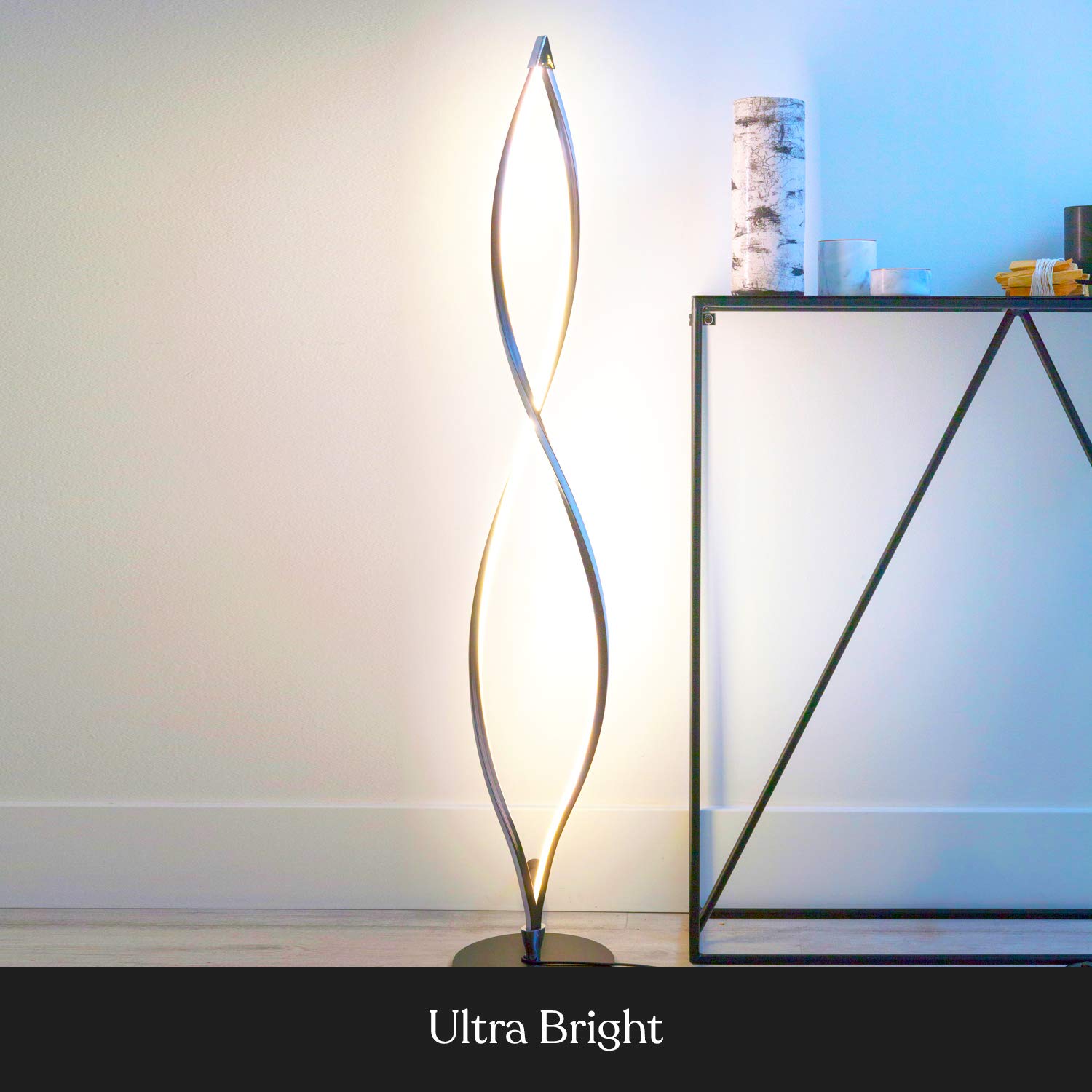 Brightech Twist Floor Lamp, Bright Tall Lamp For Offices, Modern Led Spiral Lamp For Living Rooms, Dimmable Standing Lamp With S