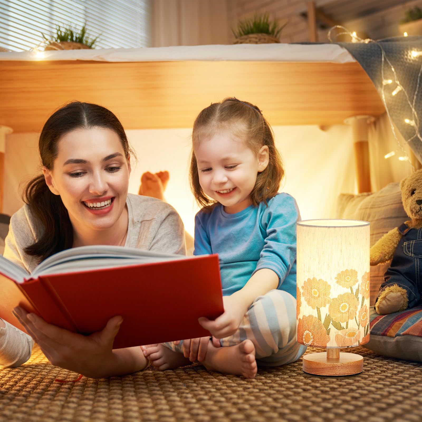 Fenmzee Sunflower Table Lamp For Bedroom - Inline Control, Small Bedside Lamp With 3000K A15 Led Blub, Easy Assembly (Sunflower