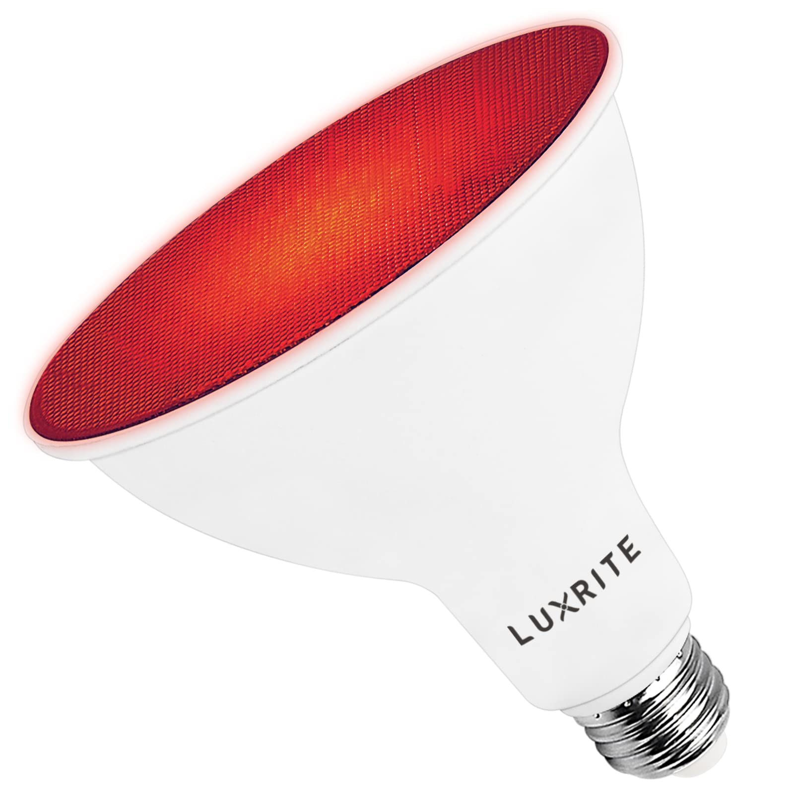 LUXRITE LED PAR38 Flood Light Bulb, 8W (45W Equivalent), Red, E26 Base, Damp Rated, Model LR31640, 1 Count