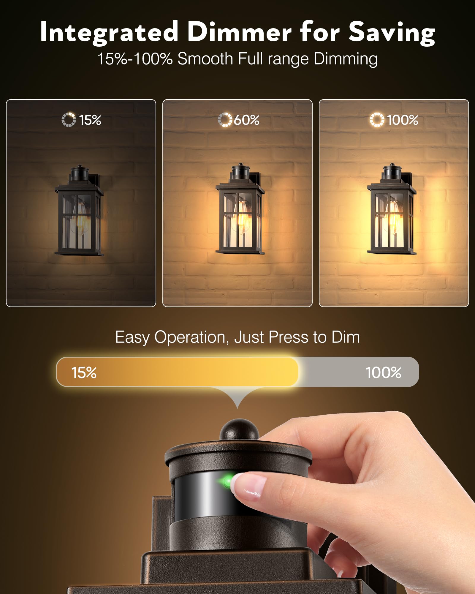 OPAXIS Motion Sensor Outdoor Light, Waterproof Aluminum Sconce, Oil Rubbed Bronze, Model P81491BRG, 1 Pack