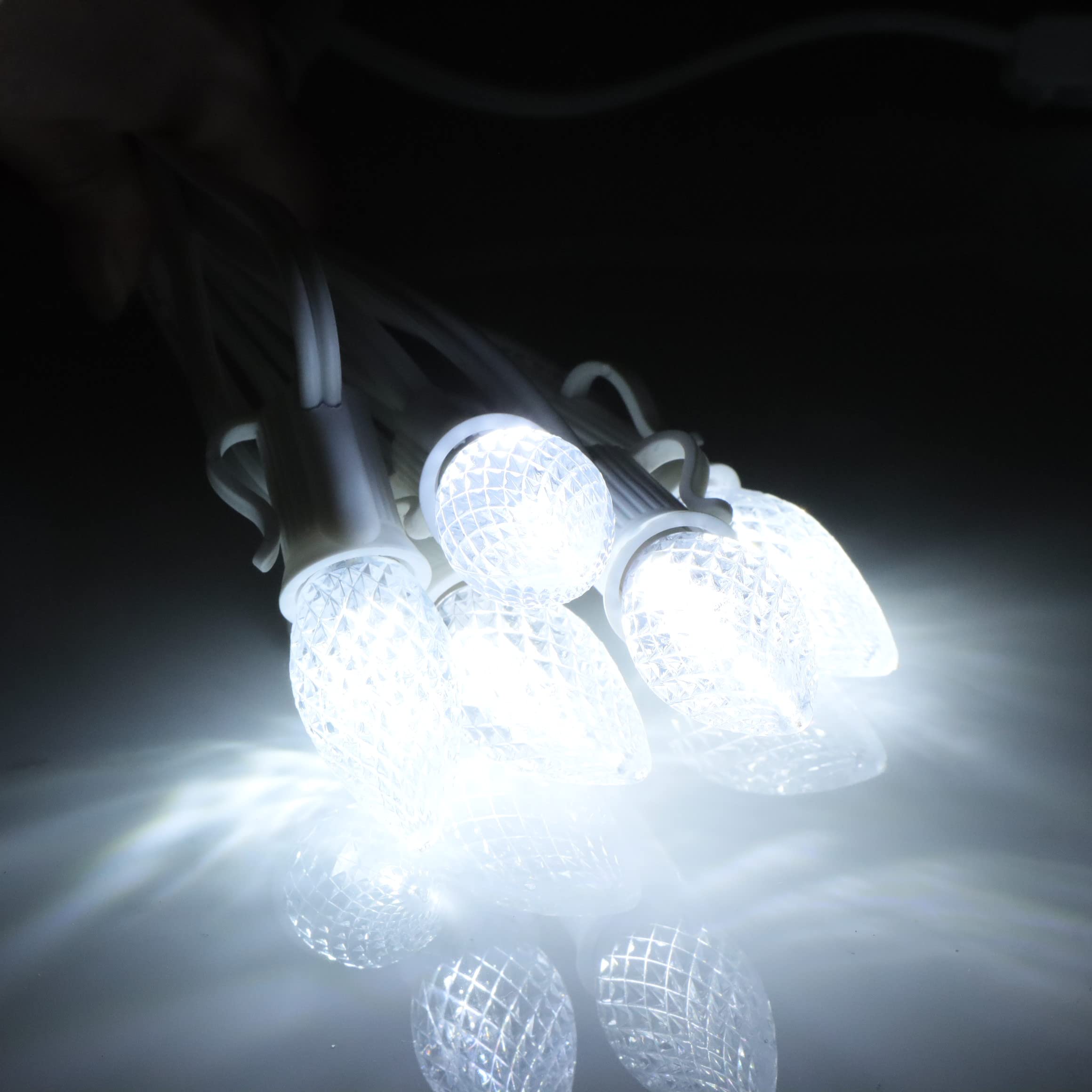 Aniai 25Pcs C7 Led Christmas Light Bulbs - C7 Led Bulbs With E12 Base Sockets Replacement Bulbs For Outdoor String Lights - Comm