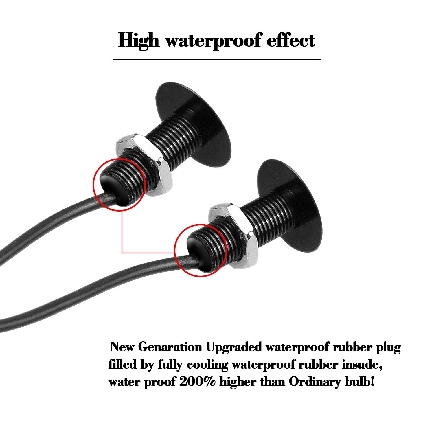 CARLITS Eagle Eye LED Bulbs 10-Pack Ultra Thin Bumper DRL Fog Lights 12V Black Case Red Light