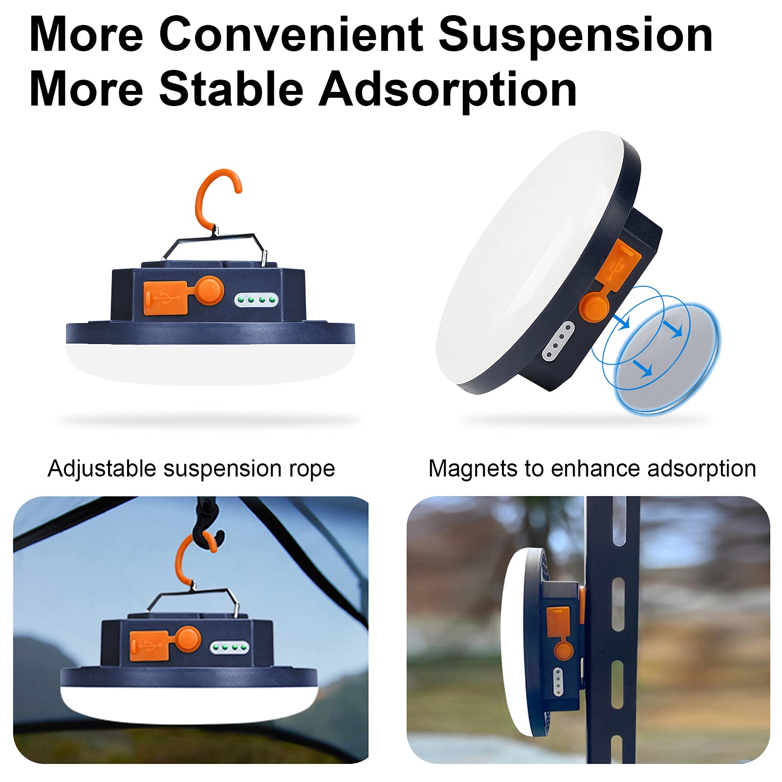 iodoo 2pcs 10000mAh Rechargeable Tent Light 3000LM 6500K Outdoor Emergency Light 24H Play Time Color: 30W