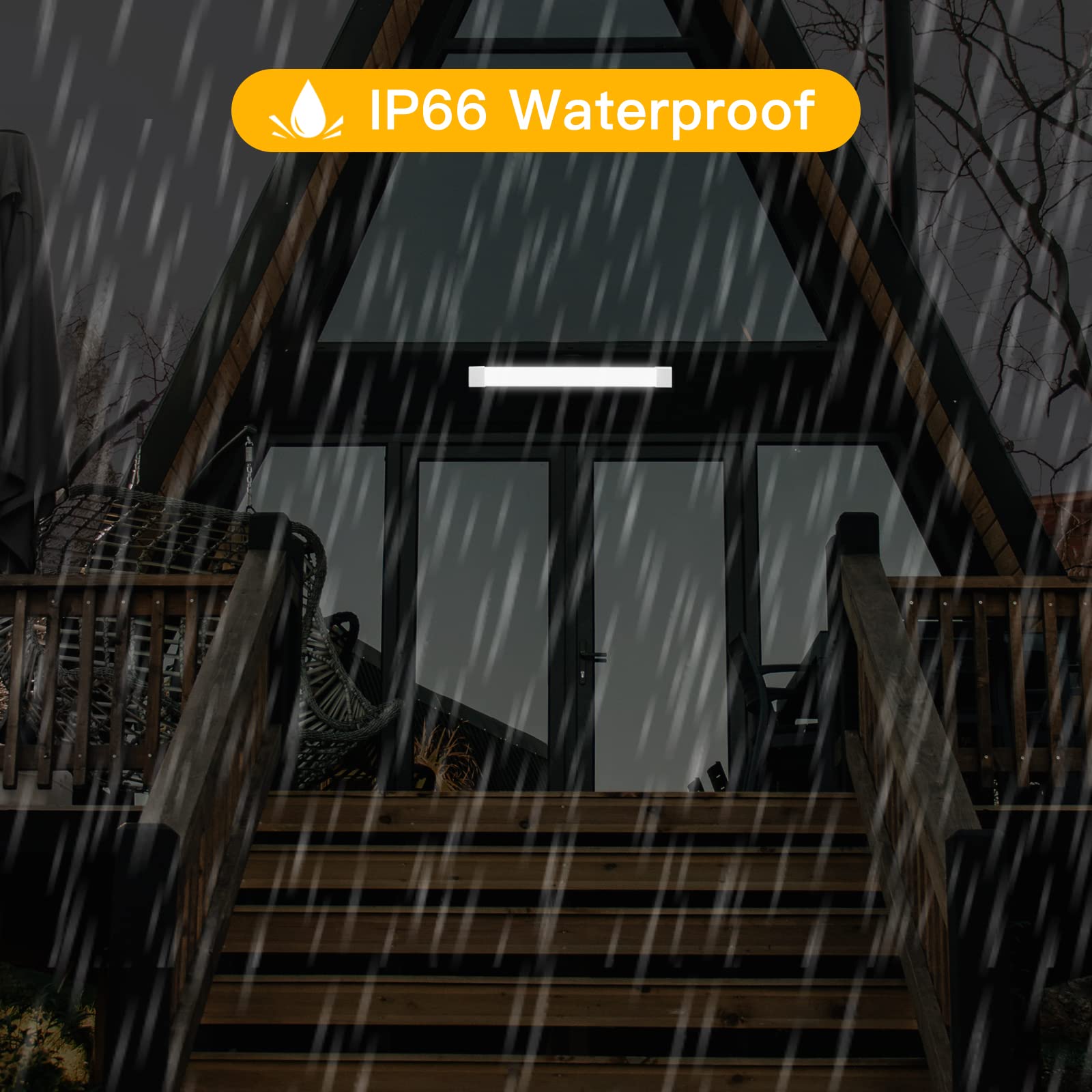 Led Closet Light, 1.4Ft 17In With Plug, 16W 1700Lm 5000K Ip65 Linkable Ceiling Shop Light With No/Off Switch Plug Cord