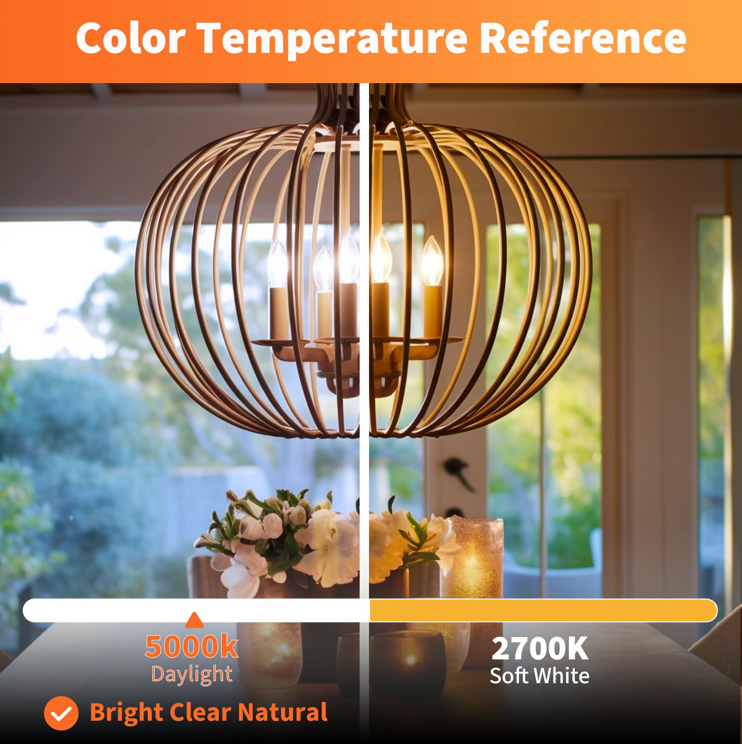 ALAMPEVER E12 LED Bulb 100W Equivalent, 800LM Dimmable, B11 5000K Daylight White, 5.5W, 12 Pack,