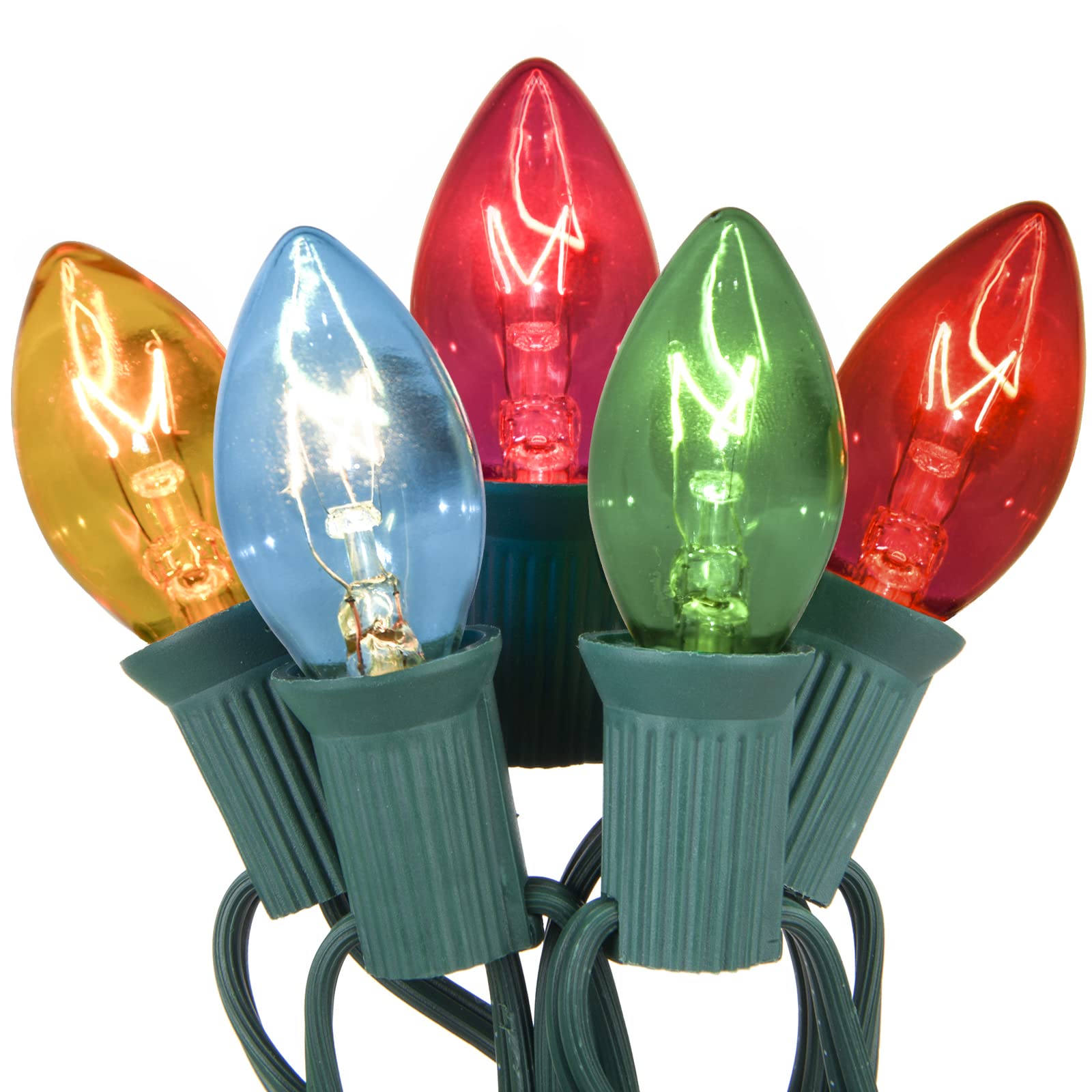 Doratale C7 Christmas Lights, 25Ft Vintage String Lights, 27 Clear Multicolor Bulbs, Incandescent, ULP(7)-LR(25)(5W)