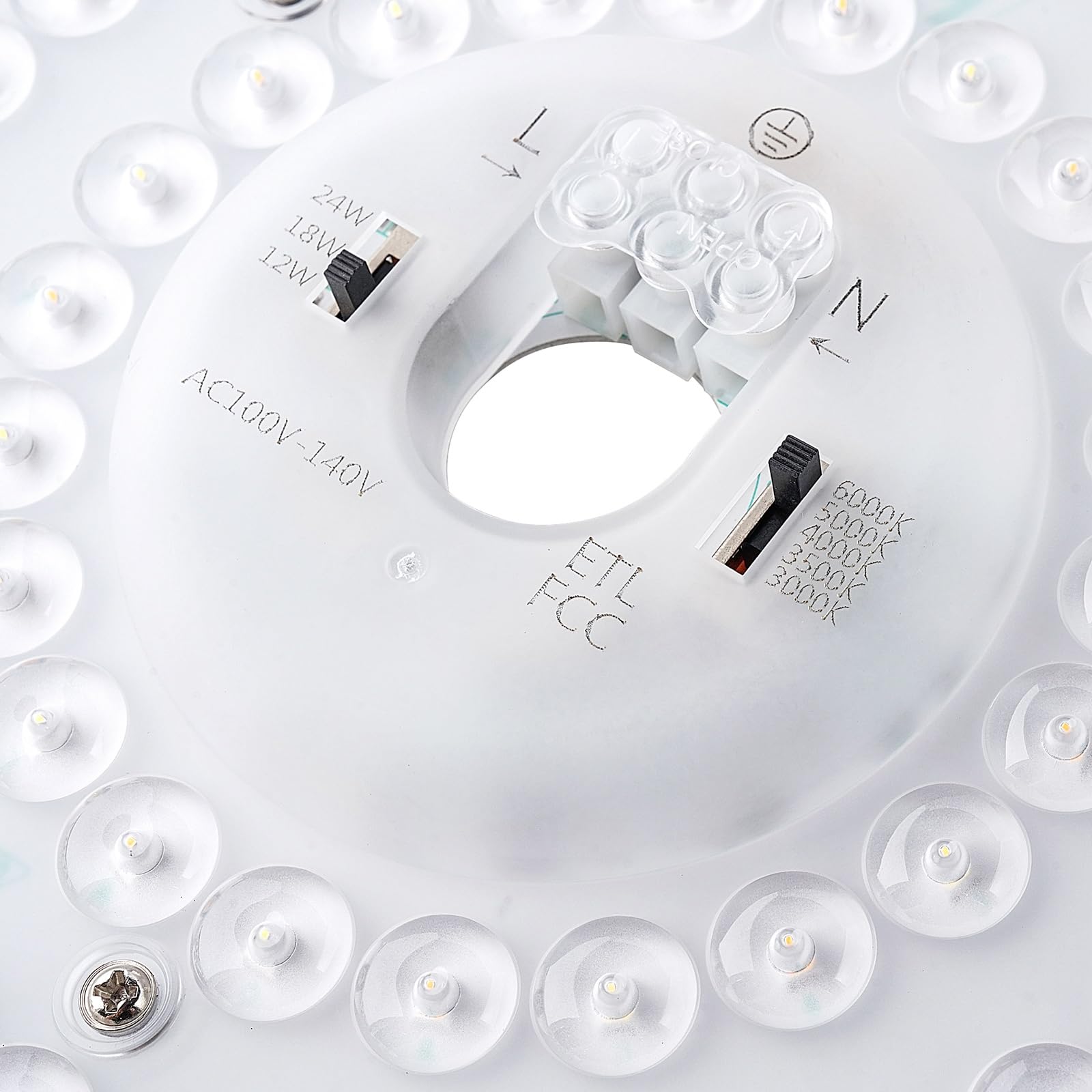 Haoledi 6.69'' 24W Led Ceiling Fan Light Retrofit Kit, Ceiling Light Replacement Kit, 5Cct 3000K 3500K 4000K 5000K 6000K Adjusta