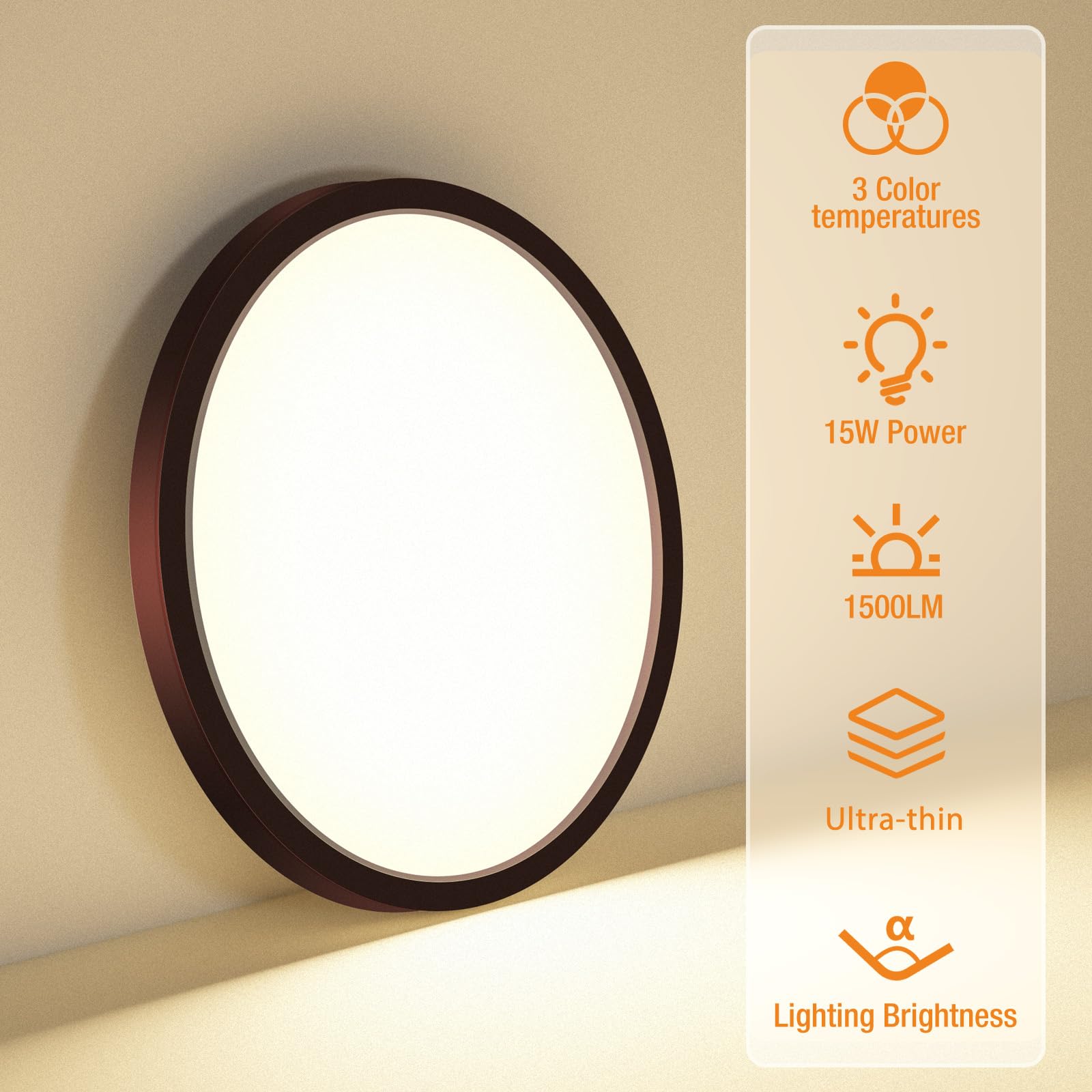 Slochi 8PACK LED Flush Mount Ceiling Light Fixture 15W 1500Lm 7.5 Inch Oil-Rubbed Bronze Modern Design