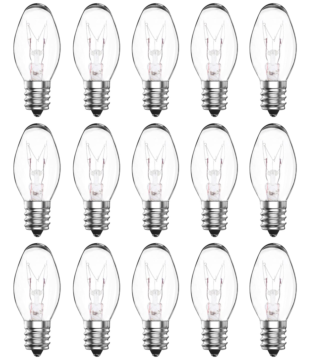 Snnalosses Night Light Bulbs 4 Watt -C7 D  Cor Small Light Bulb - E12 Candelabra Base- Night Light Warm White Replacement Bulbs,
