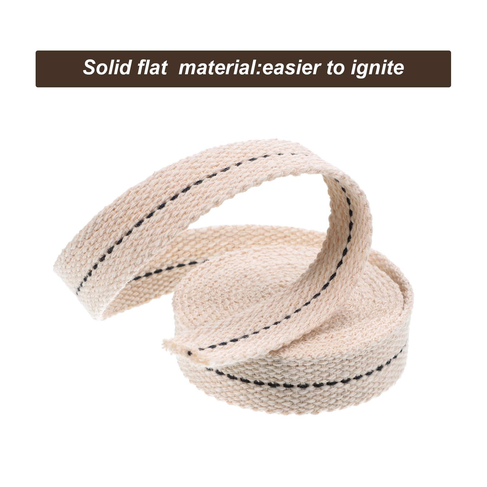 Boao 19.5 Foot / 3 Rolls Cotton Lamp Wicks,1/2 Inch Flat Oil Lantern Wick,3/4 Inch Stitch Oil Lamp Wick,7/8 Inch Oil Lamp Wicks