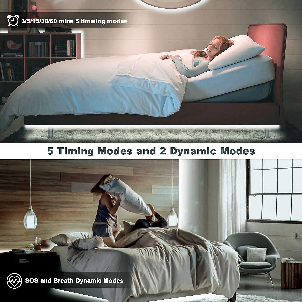 MY BEAUTY LIGHT LED Strip Lights, 65.6ft Dimmable White 6500K, RF Remote, Adhesive for Living Room, Bedroom, Kitchen