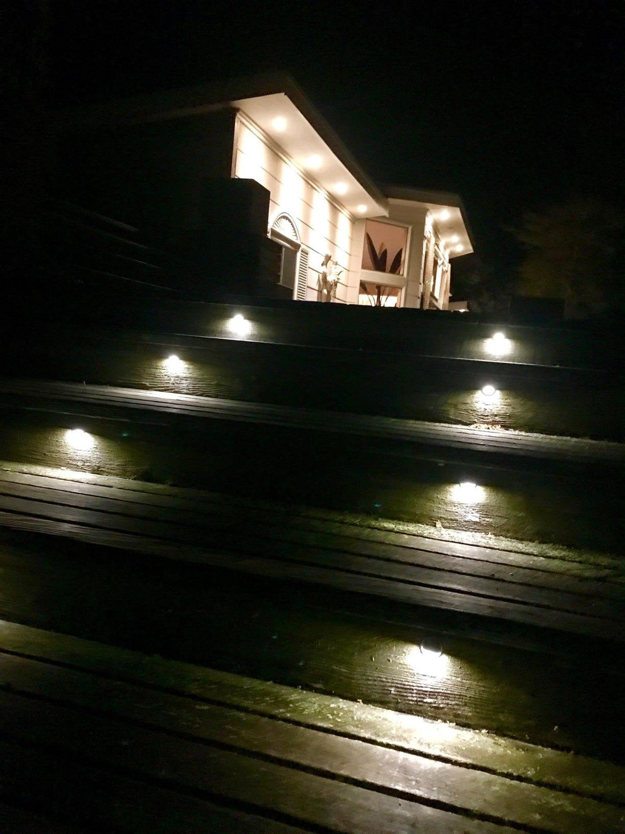 QACA LED Deck Stair Lighting Kit, 10pcs Bronze, Warm White, IP65, Indoor Outdoor Recessed Pathway Decor, Model 10*B106X-SET-WW