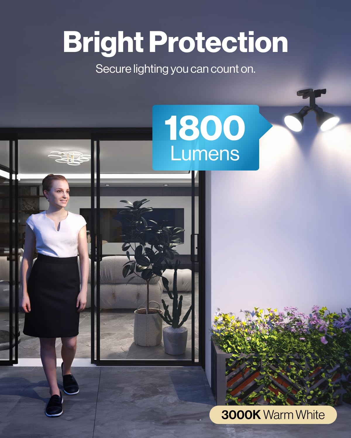Sunco Lighting PAR38 LED Flood Light 1800 Lumens, 15W=150W, Dimmable, 3000K Warm White, 6 Pack, UL Energy Star Listed