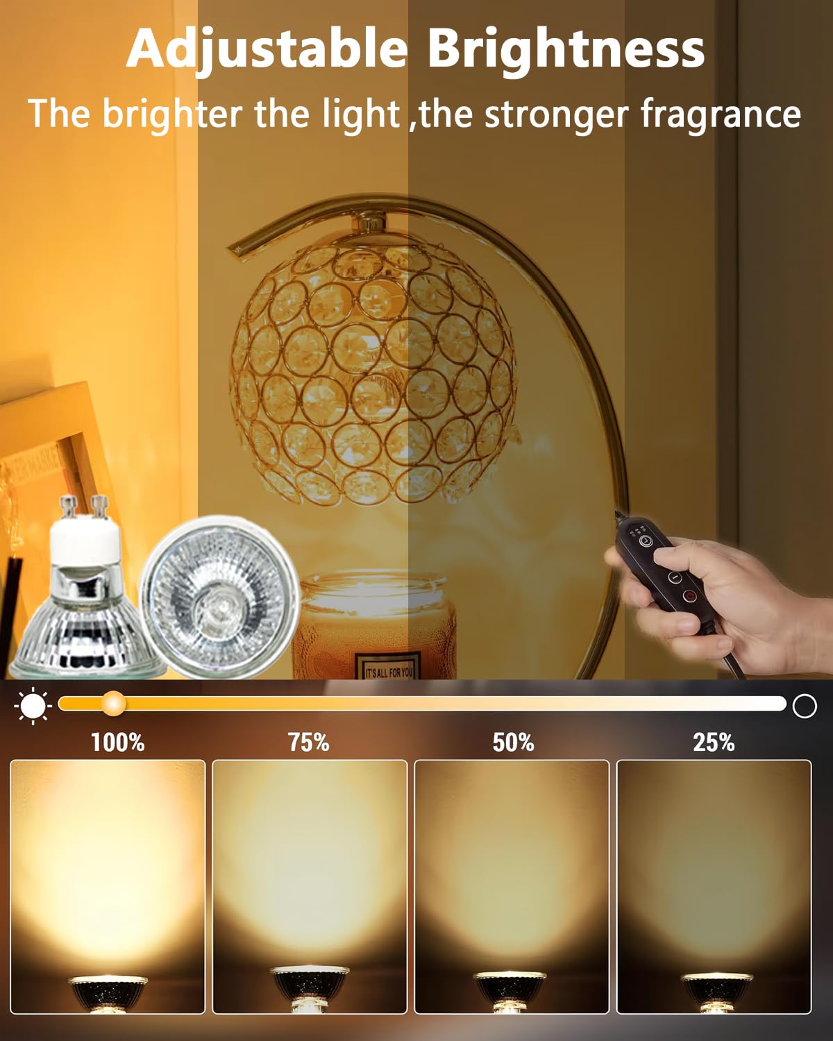 Snnalosses Wax Warmer Bulbs,120V 50W Gu10 Light Bulbs For Candle Warmer Lamp,Gu10+C, Mr16 With No Glass Cover Warming Bulbs,Dimm