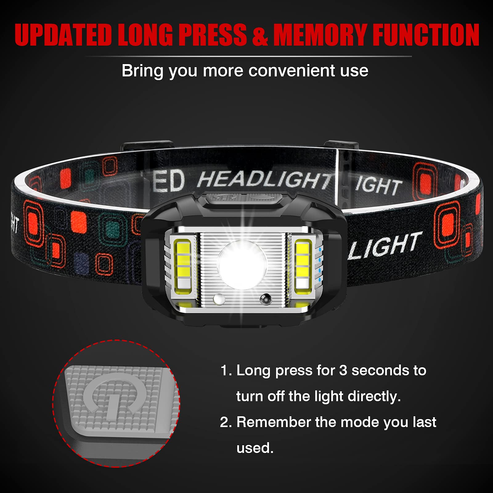 Jndfofc Headlamp Rechargeable, 1200 Lumen Super Bright Motion Sensor Led Head Lamp Flashlight, Waterproof Headlight With White Red Light,14 Modes Head Lights For Camping Fishing Running- 4 Pack