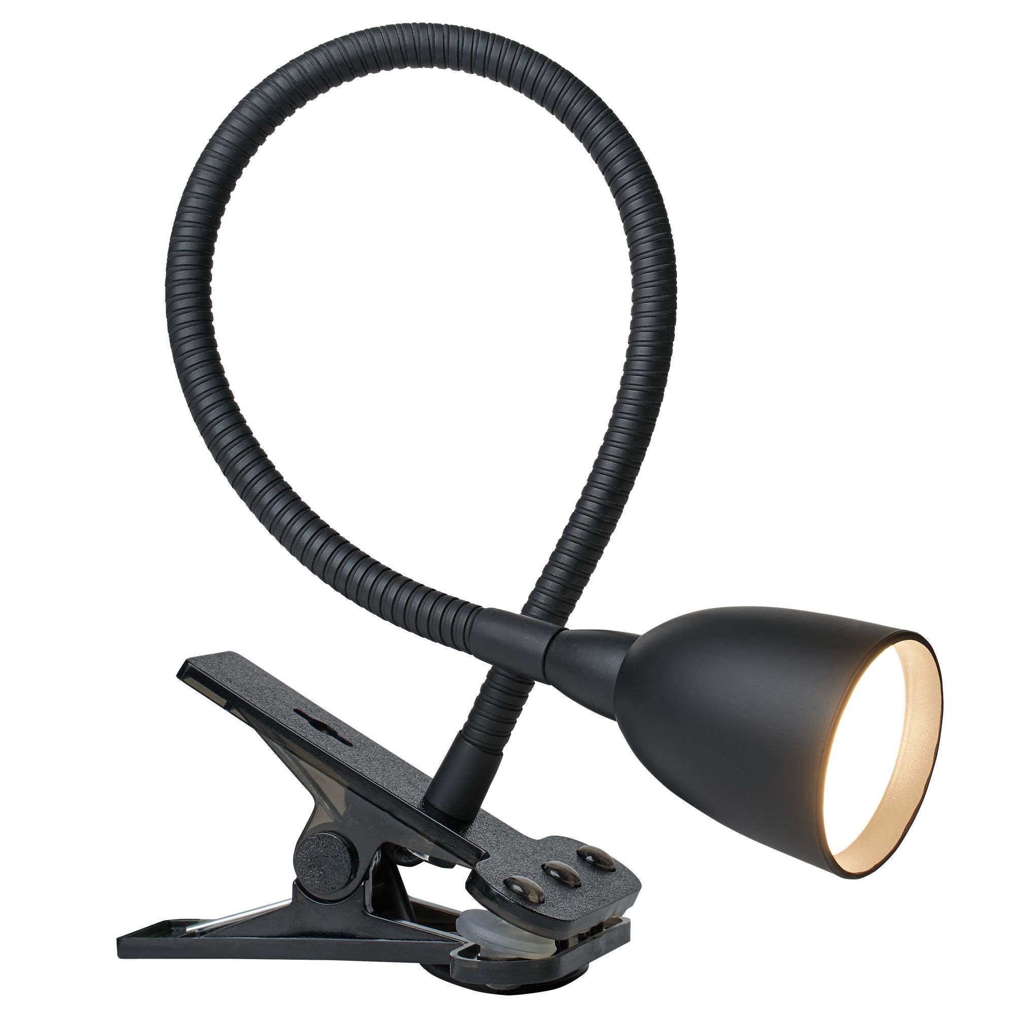 Newhouse Lighting LED Clamp Light Desk Lamp, Flexible Gooseneck, 3 Brightness Levels, 3 Color Modes, Black, Model NHCLP-OL-BK