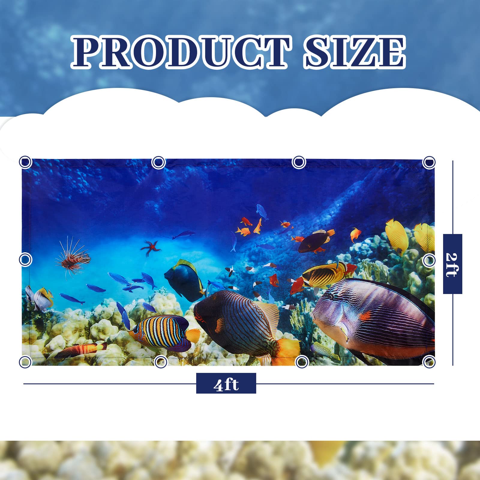 Hortsun 4 Pack Fluorescent Light Covers Magnetic Filters 4x2 Feet Ocean